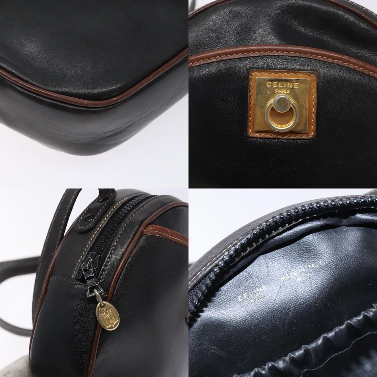 Celine CELINE Shoulder Bag Leather Black Gold Size ONE SIZE - 11 Thumbnail