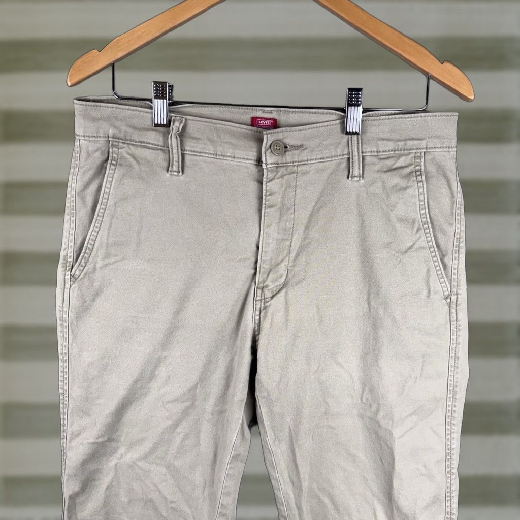 Levi's Levi's XX Chino Pants Mens 32x30 Twill Chino Flat Front Regular Stretch Tan Beige 30 in Inseam Jeans City Preppy 90s USA Logo Size US 32 / EU 48 - 1 Thumbnail
