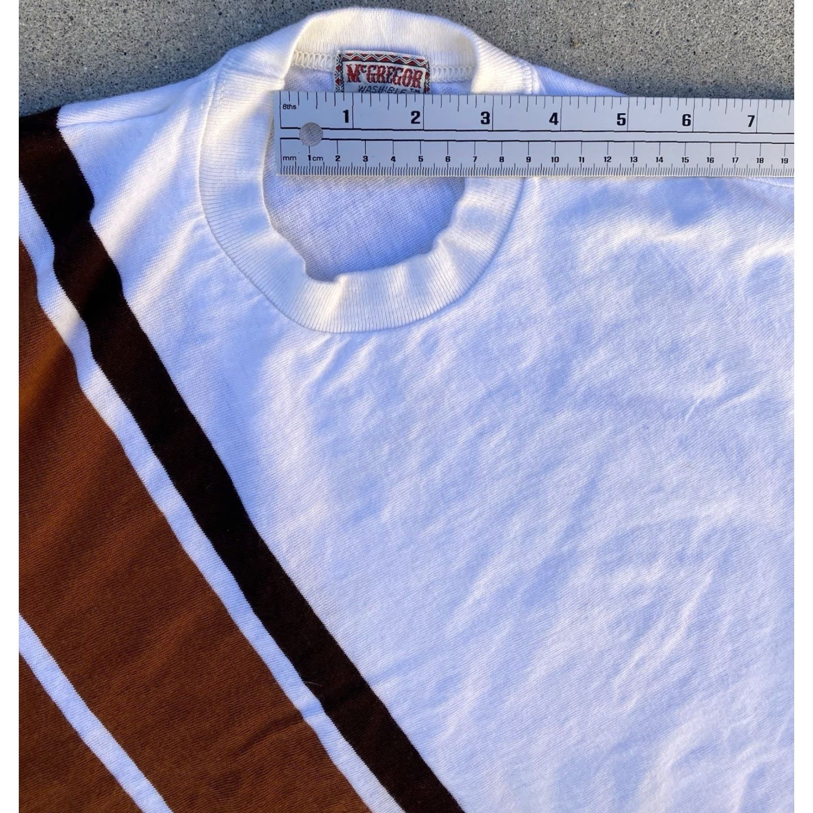 McGregor VINTAGE McGregor T-Shirt Diagonal Stripe Sleeveless Crew Neck Mens L Made In USA 1960s Retro Sports Size US L / EU 52-54 / 3 - 5 Thumbnail