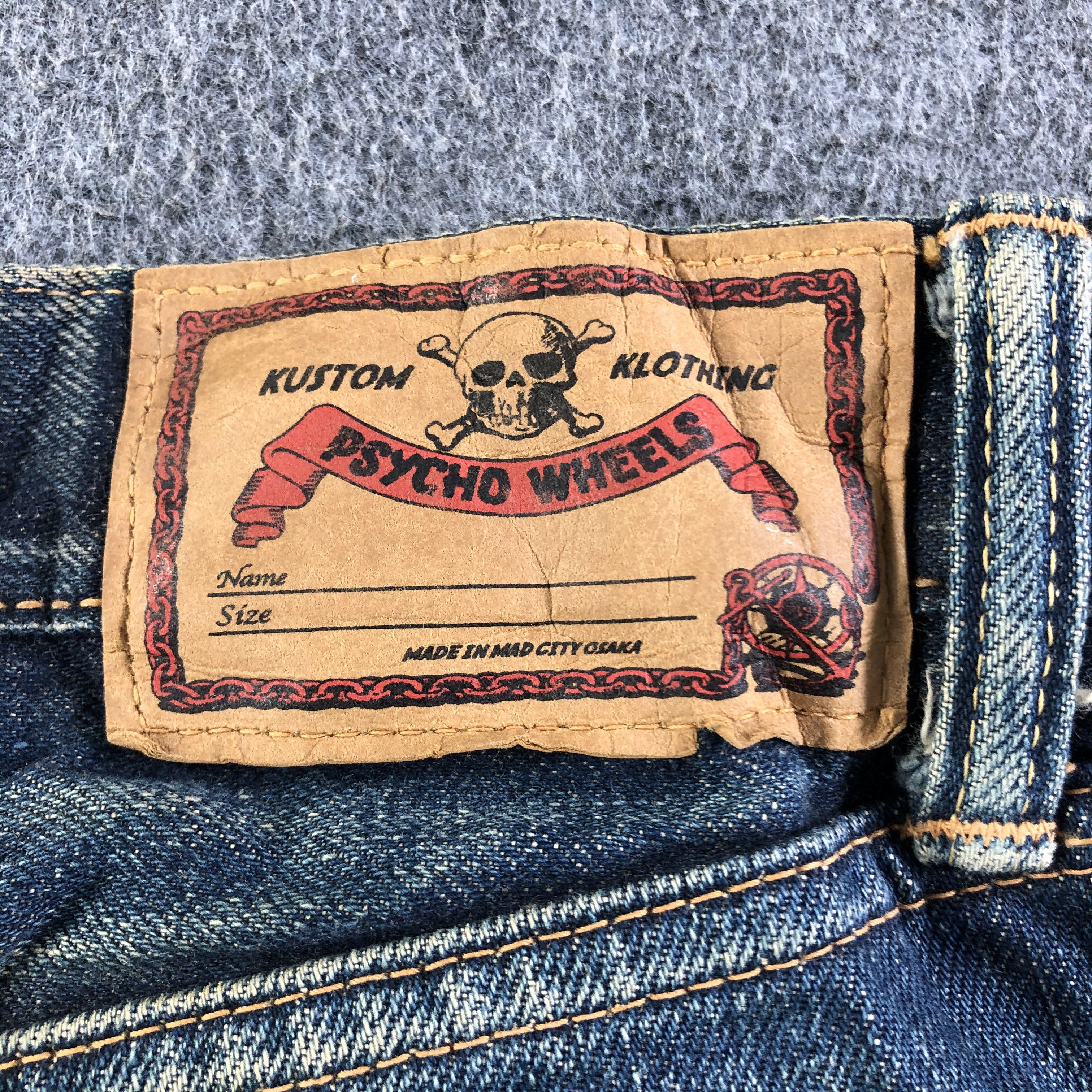 Japanese Brand Vintage Psycho Wheels Selvedge Jeans-J3784 Size US 29 - 5 Thumbnail