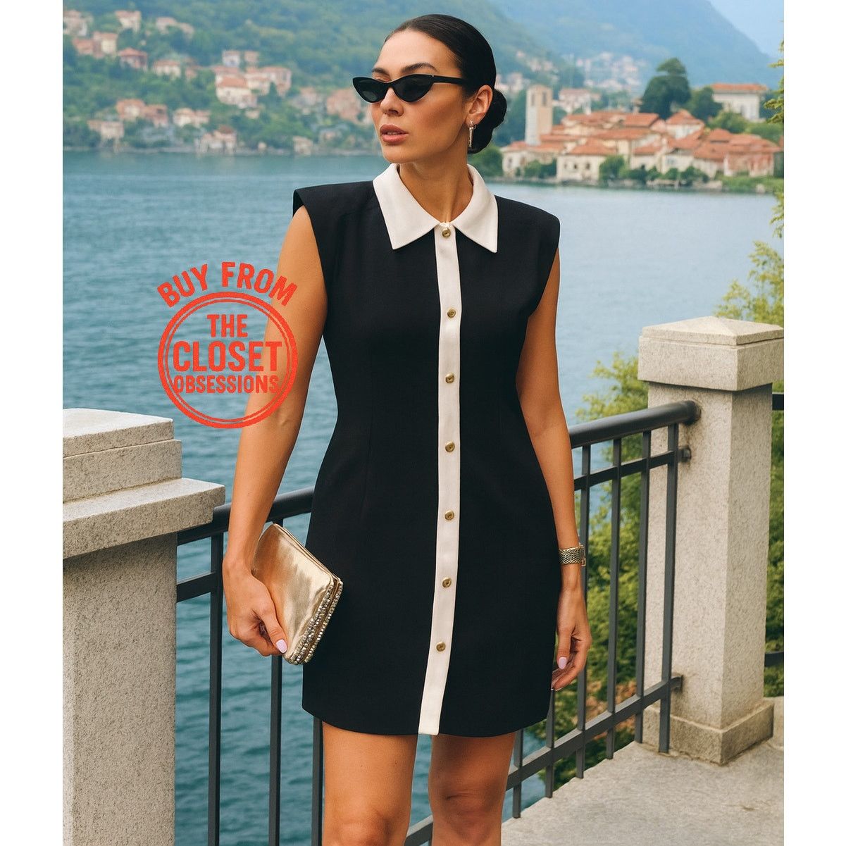 ZARA Contrast Lapel Mini Dress NWT  Black & White, SZ M & L