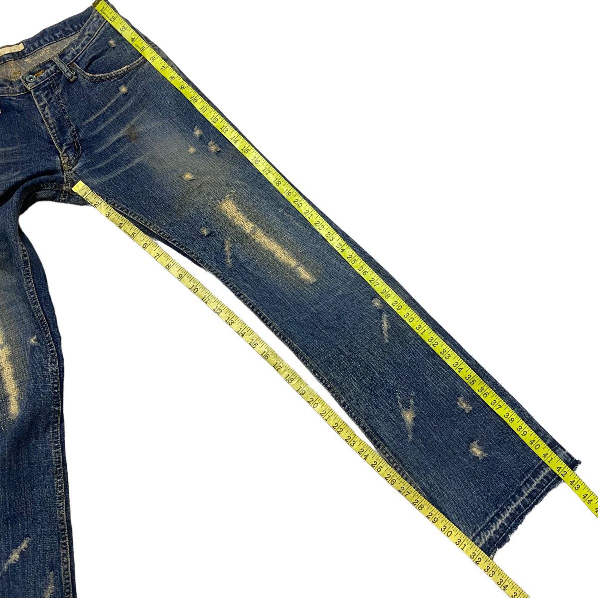 Japanese Brand Hiromichi Nakano Distressed Denim Flare Jeans Size US 30 / EU 46 - 17 Thumbnail