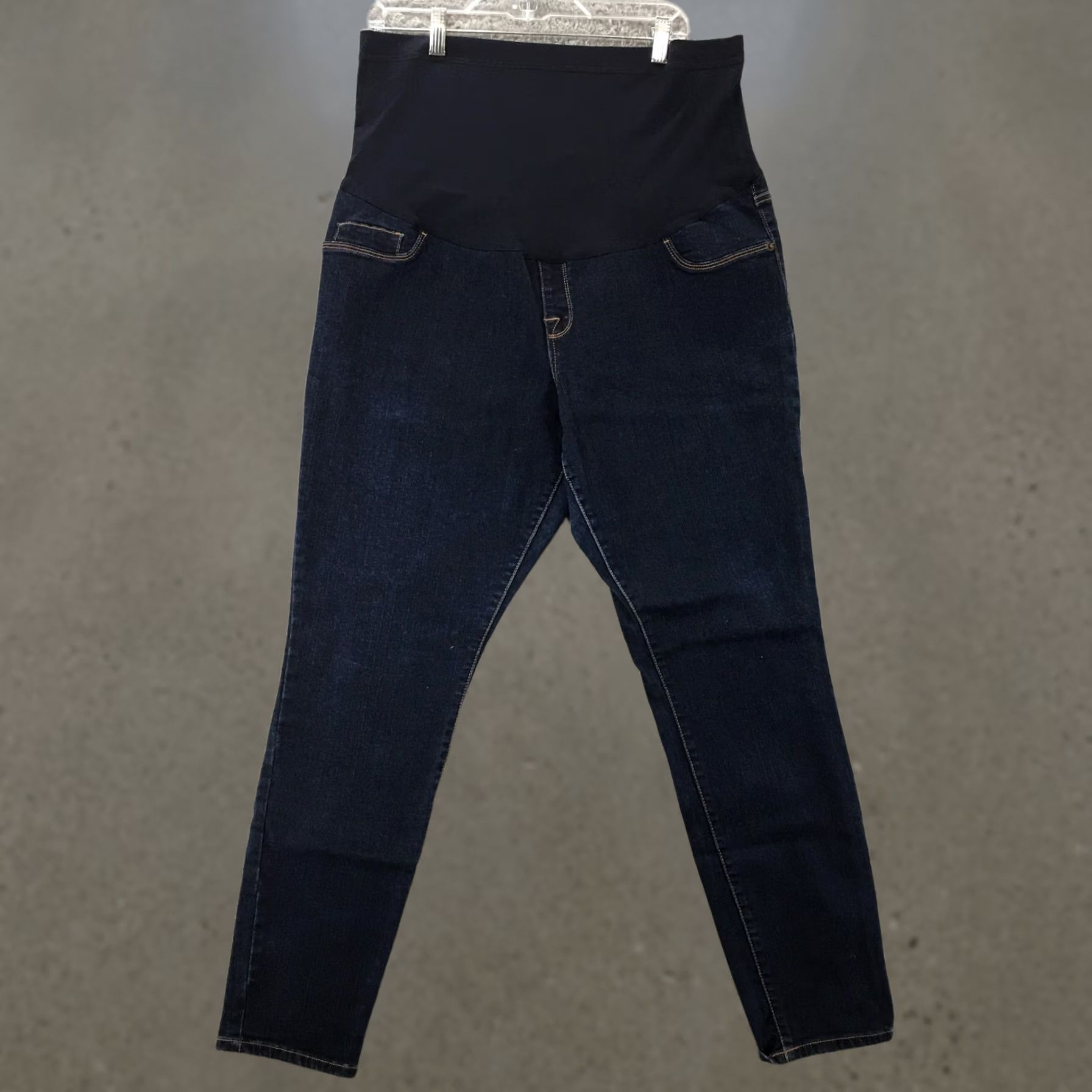 Denime Liz Lange Maternity Jegging Jeans Womens Extra Large Blue Dark Wash Denim Jeans Size 40" / US 18 - 1 Thumbnail