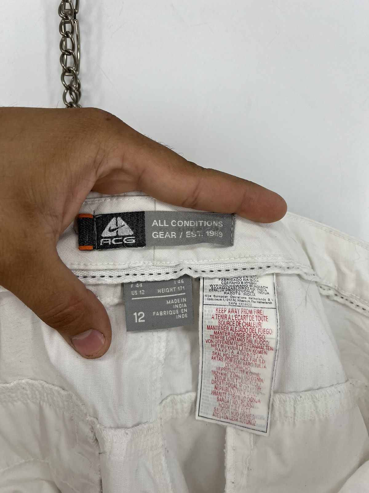 Nike ACG Vintage Nike Acg Zipper Tracking White Pants Outdoor Life Size US 31 - 10 Thumbnail