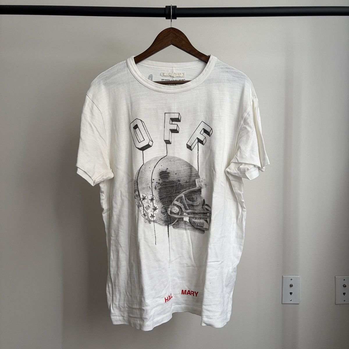 Off-White Off White FW15 Hail Mary Abloh Football Mens M Oversized Tee Size US M / EU 48-50 / 2 - 1 Thumbnail