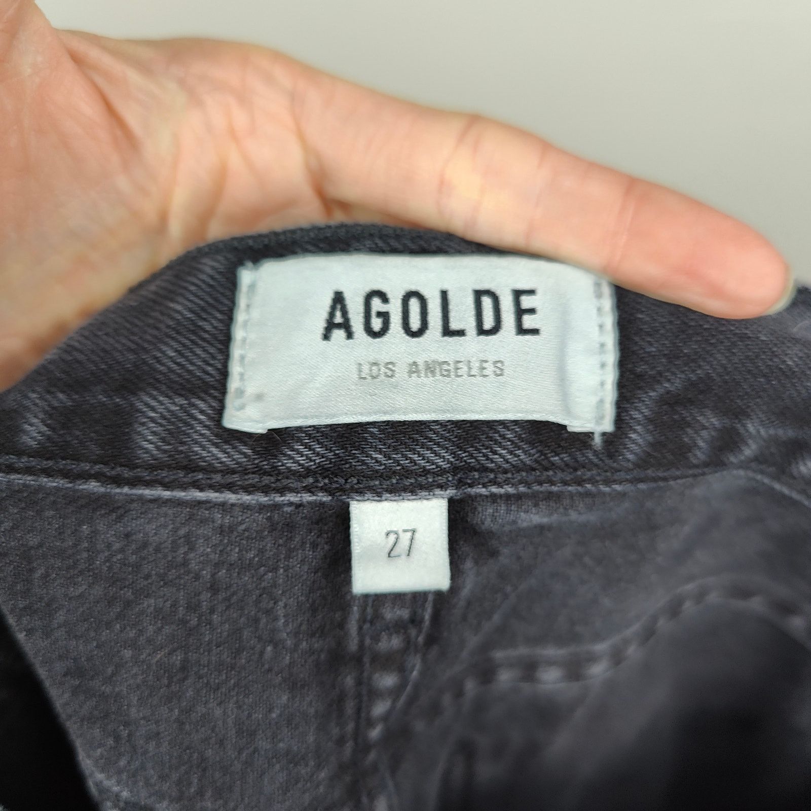 Agolde Agolde Lana Jean Womens 27 Straight Leg Black Knee Rip Size 27" / US 4 / IT 40 - 6 Thumbnail