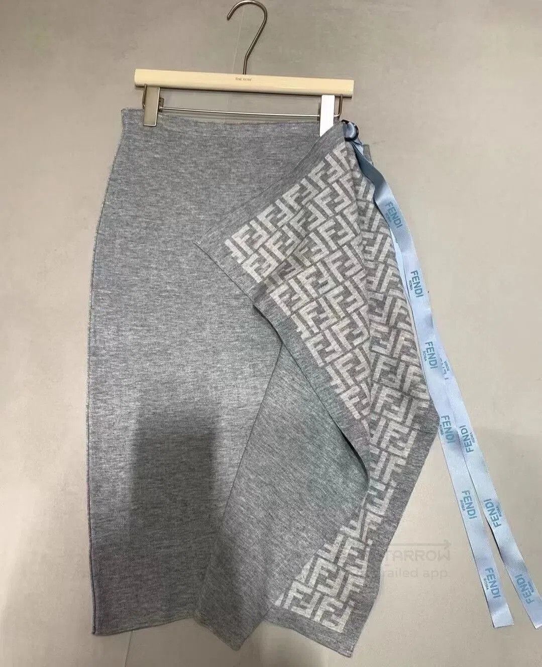 Fendi Fendi Monogram Gray Knitted Skirt. Size 37" - 1 Thumbnail