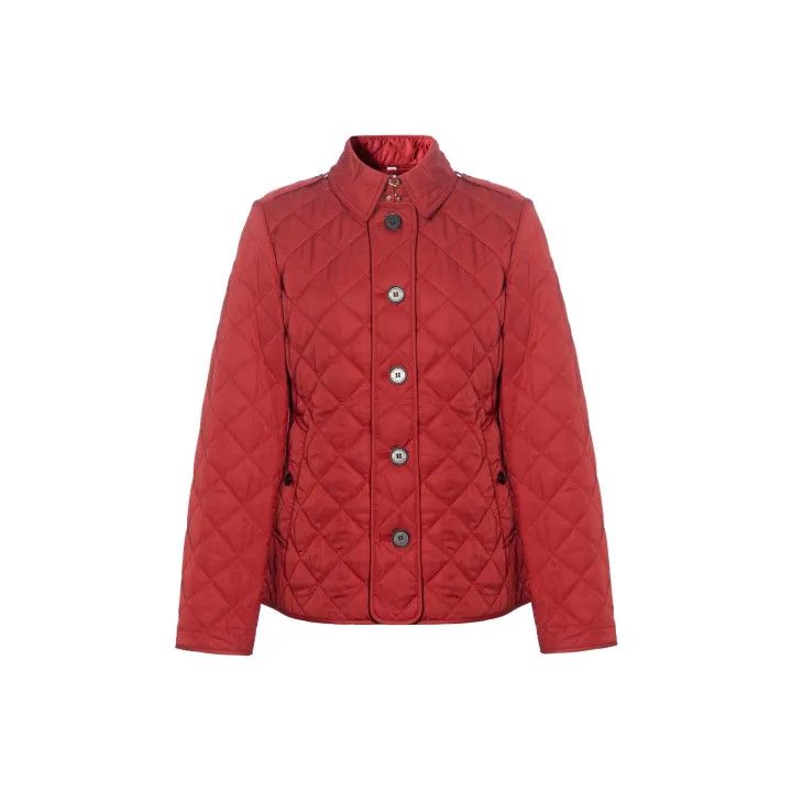 Burberry Burberry Red Quilted Long Sleeve Jacket 0079 Size XS / US 0-2 / IT 36-38 - 1 Thumbnail