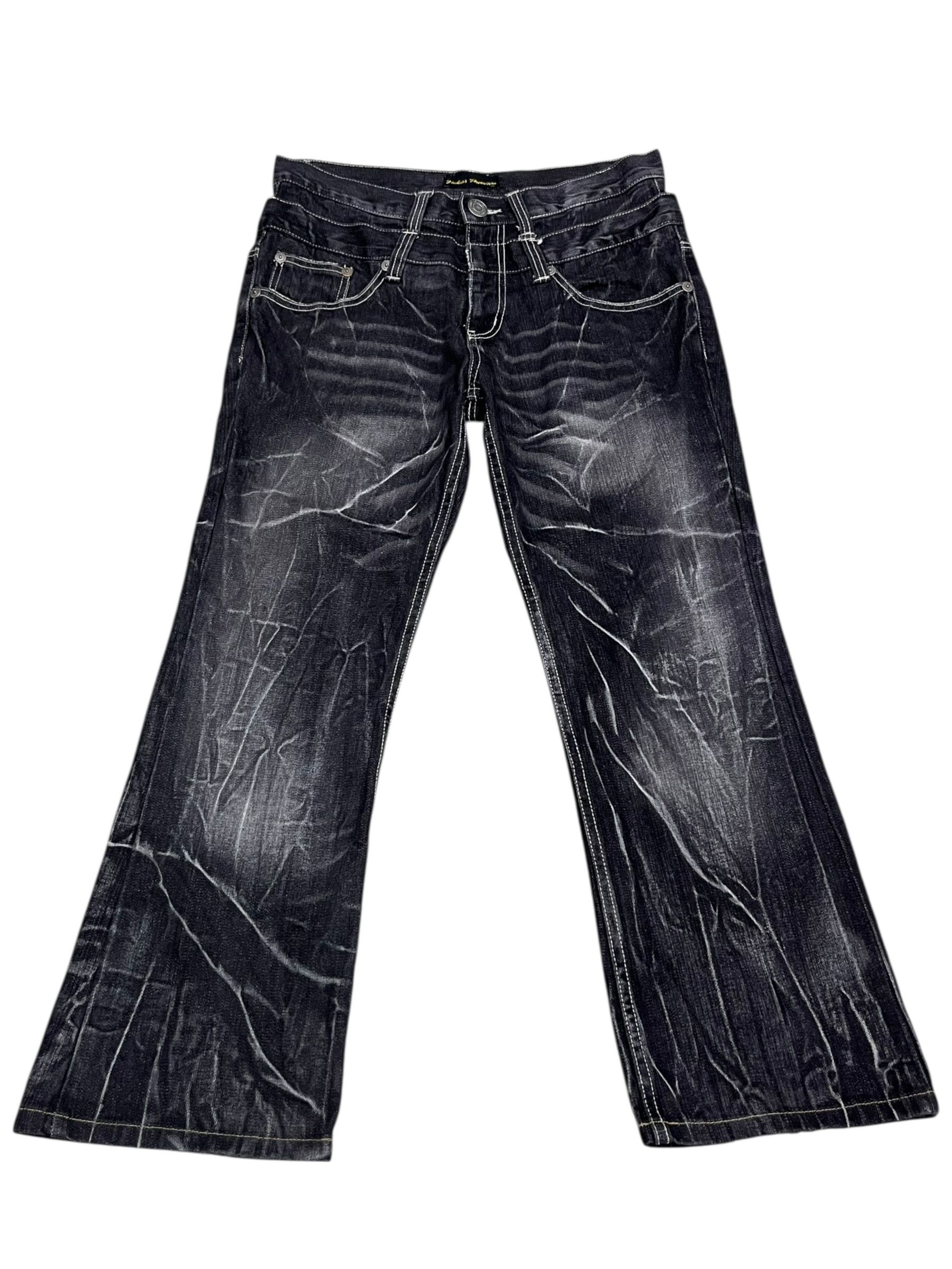 Japanese Brand Rare NYLAUS Clawmark Grunge Denim Double Waist Japan Size US 31 - 3 Thumbnail