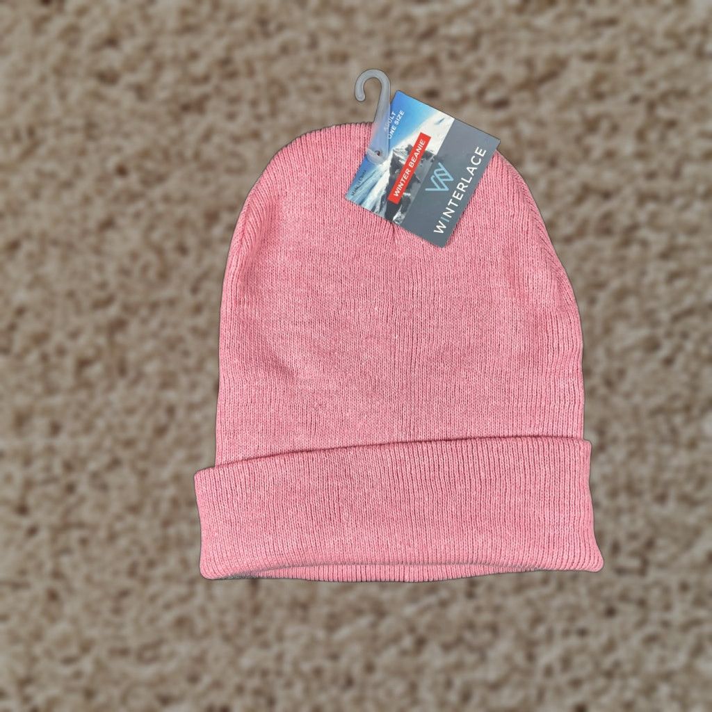 Pinko Winterlace Beanie Adult One Size Pink Knit Acrylic Snow Ski Size ONE SIZE - 1 Thumbnail
