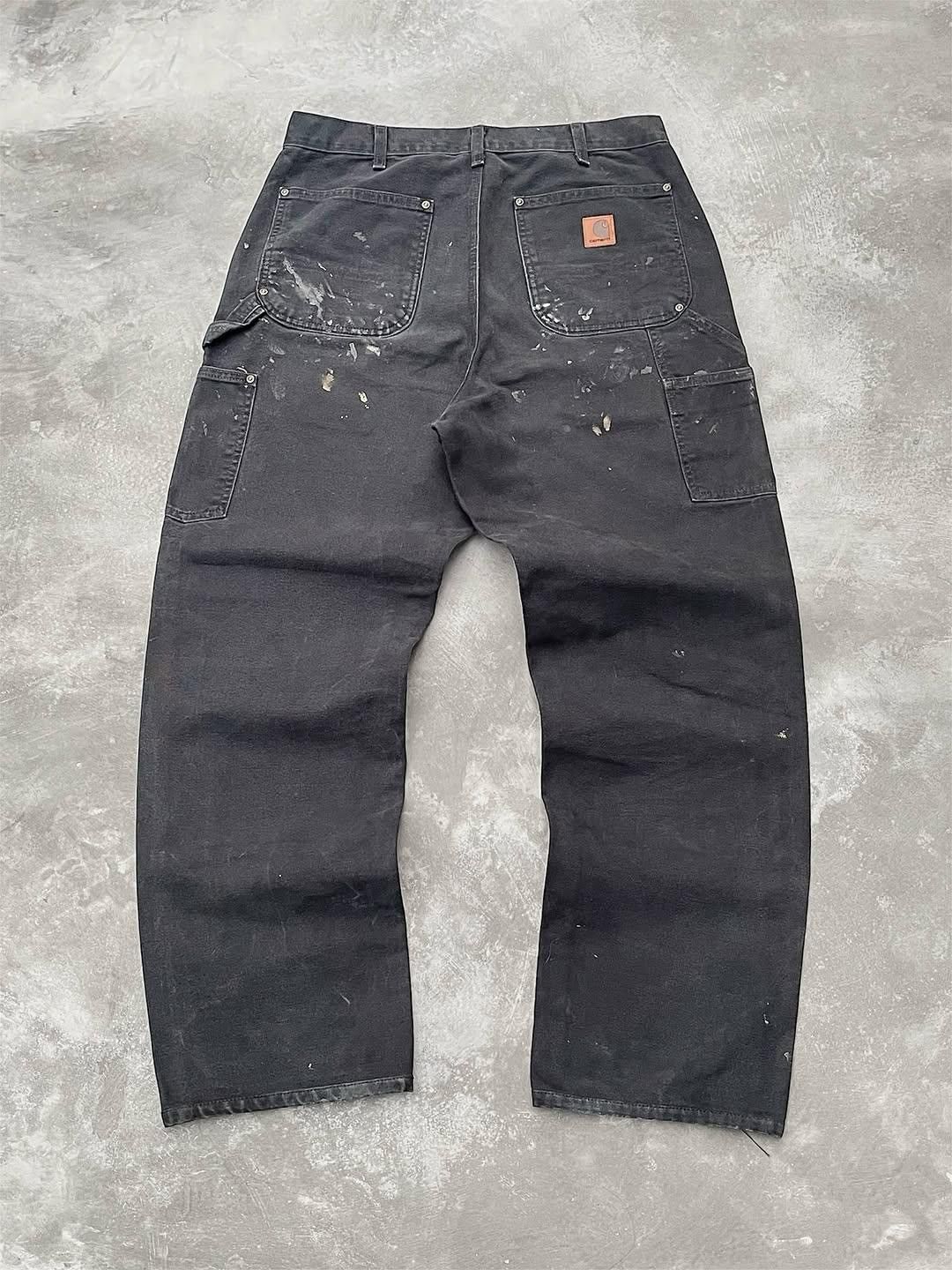 Carhartt Faded Black Carhartt Doublekne B136-BLK🪡Grunge Size US 33 - 5 Thumbnail