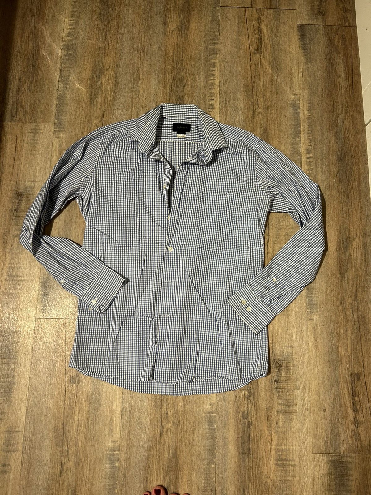 Duchamp London Blue and white check button up Size 50R - 5 Thumbnail