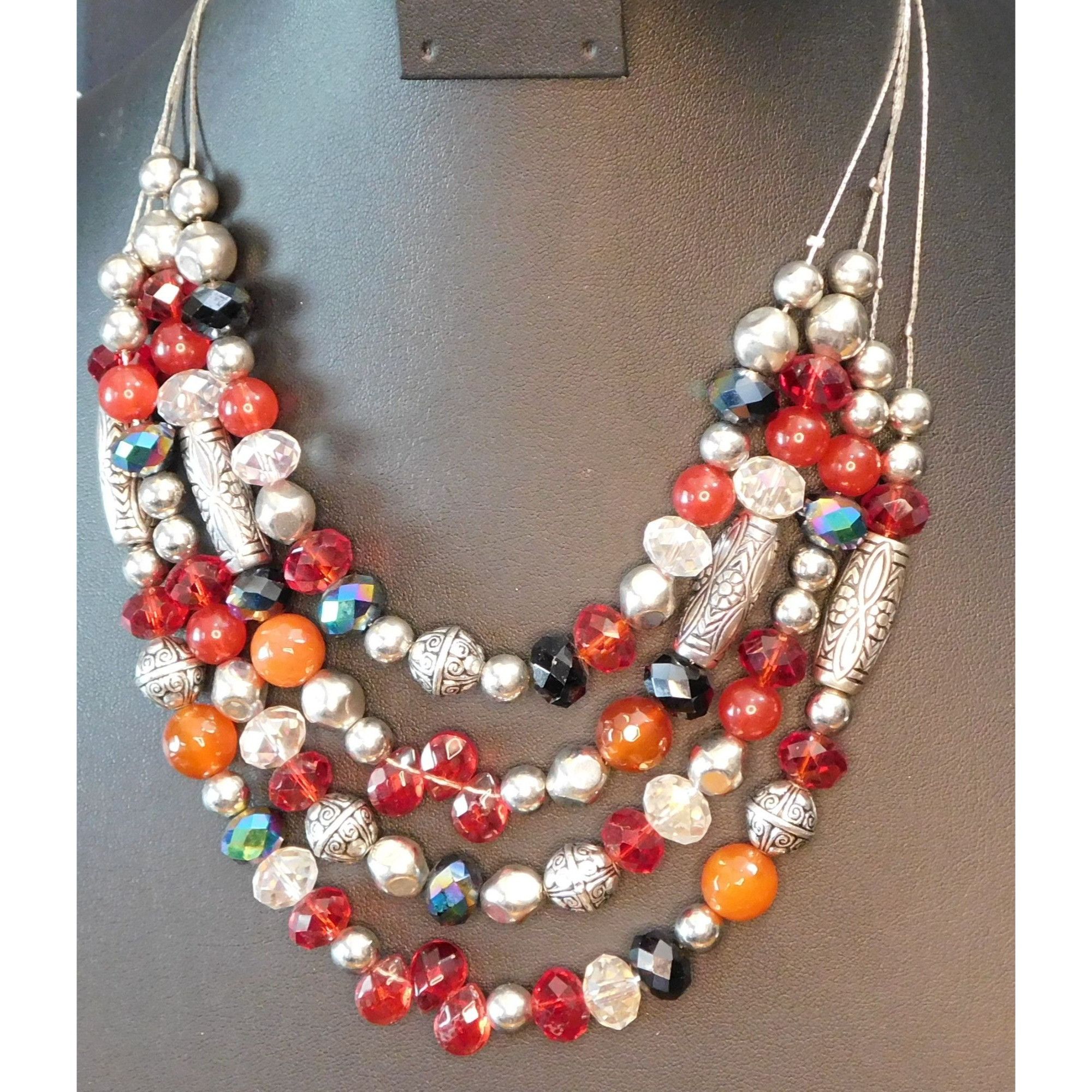 Other Multilayer Glass And Metal Beaded Layered Necklace Size ONE SIZE - 5 Thumbnail