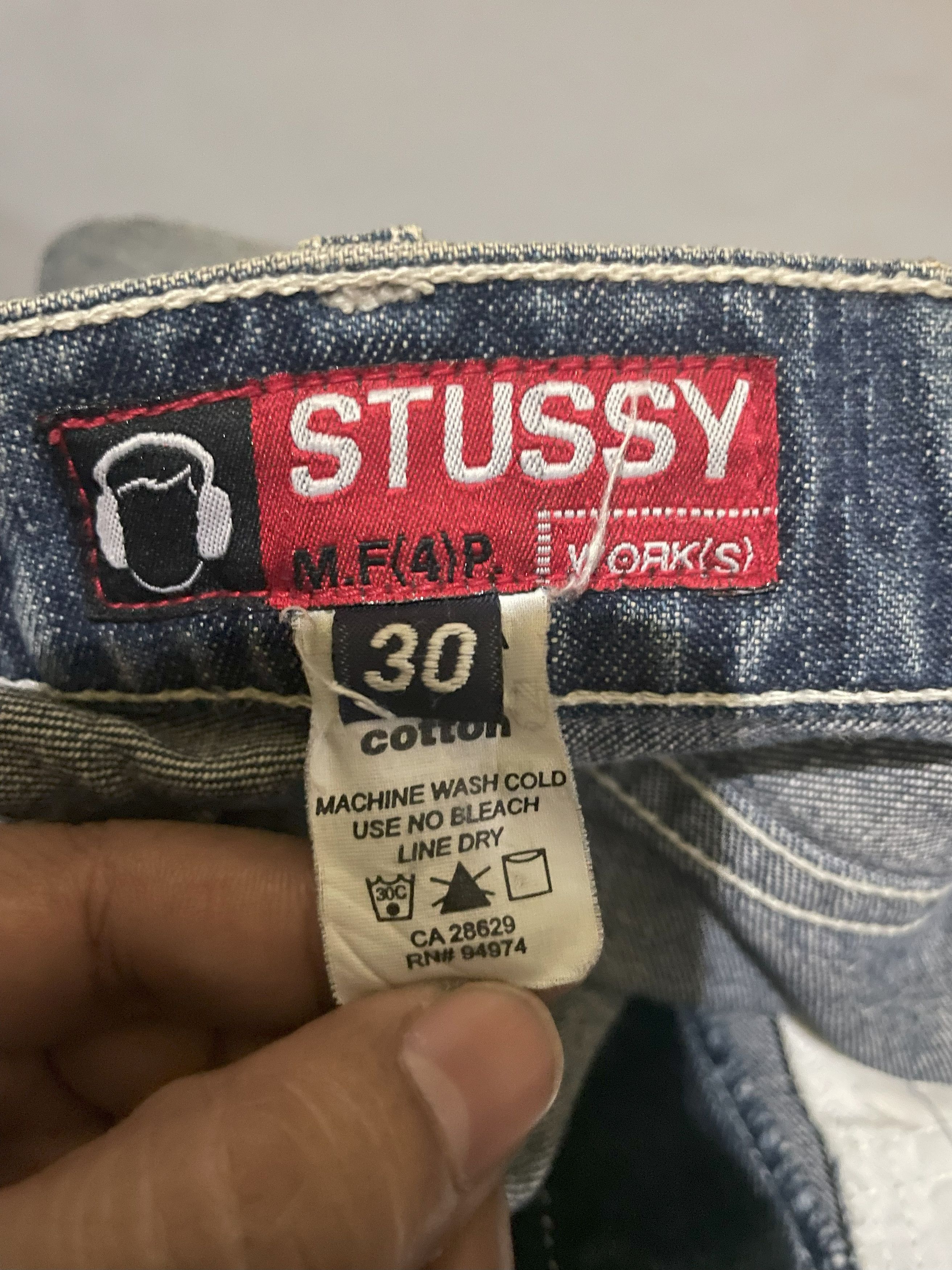 Stussy A/W Vintage Stussy Works Distresed Denim Size US 33 - 9 Thumbnail
