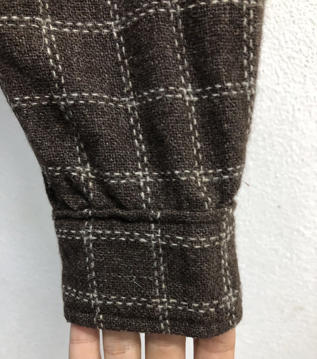 Devilock Vintage Devilock Japan Wool Jacket Brown Windowpane Check M Size US M / EU 48-50 / 2 - 8 Thumbnail