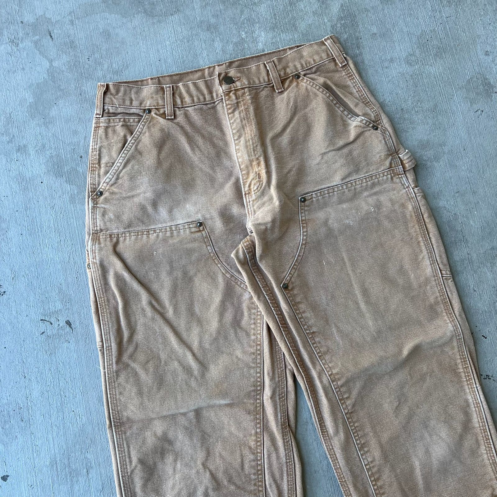 Carhartt × Vintage Carhartt brown double knee work wear carpenter pants Size US 33 - 2 Thumbnail