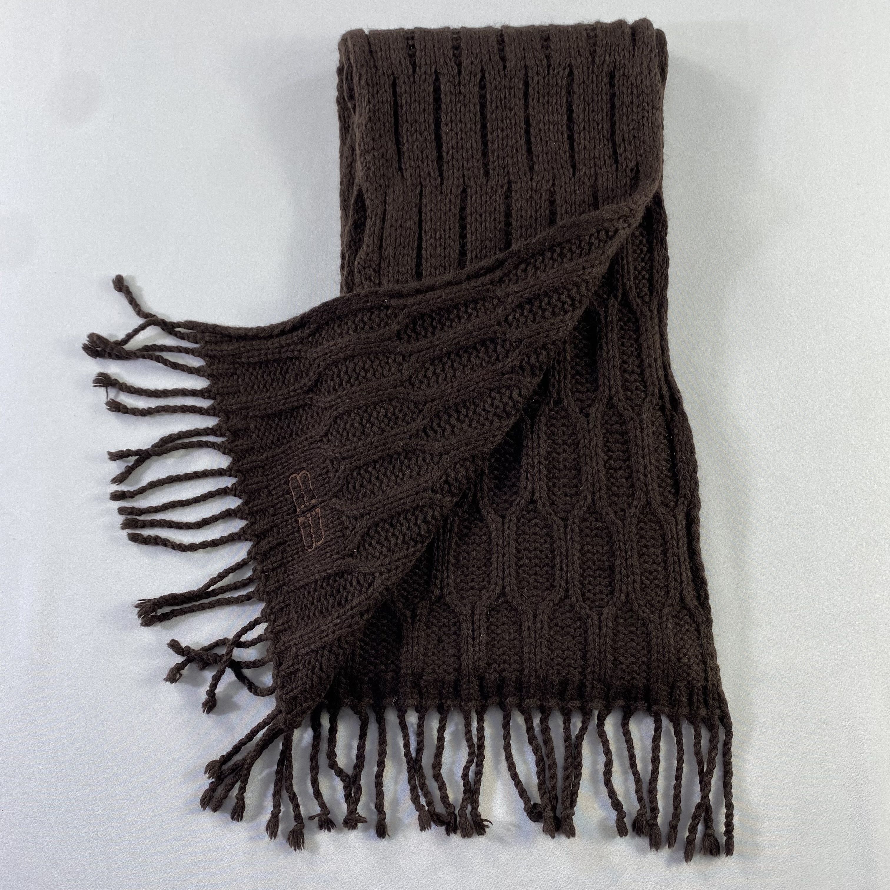 Balenciaga × Vintage Cable Knit Balenciaga Scarf Neck Wrap Wool Muffler Size ONE SIZE - 4 Thumbnail