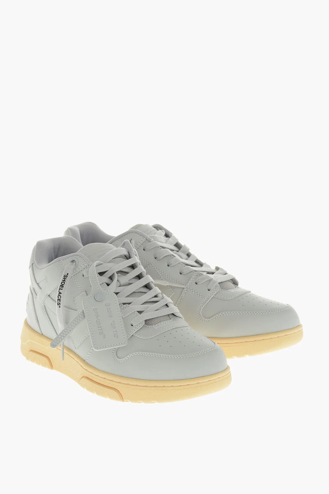Off-White og1mm0426 Leather Low-Top Sneakers in Grey Size US 12 / EU 45 - 3 Thumbnail