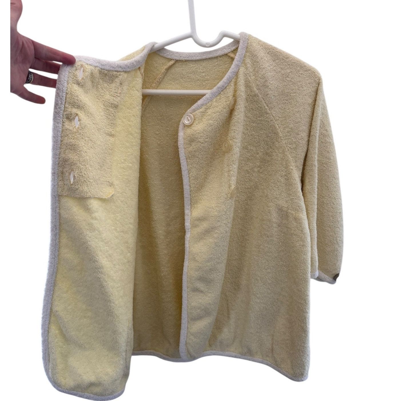 Vintage Vtg Terrycloth robe jacket double breasted beach pool yellow Size M / US 6-8 / IT 42-44 - 7 Thumbnail