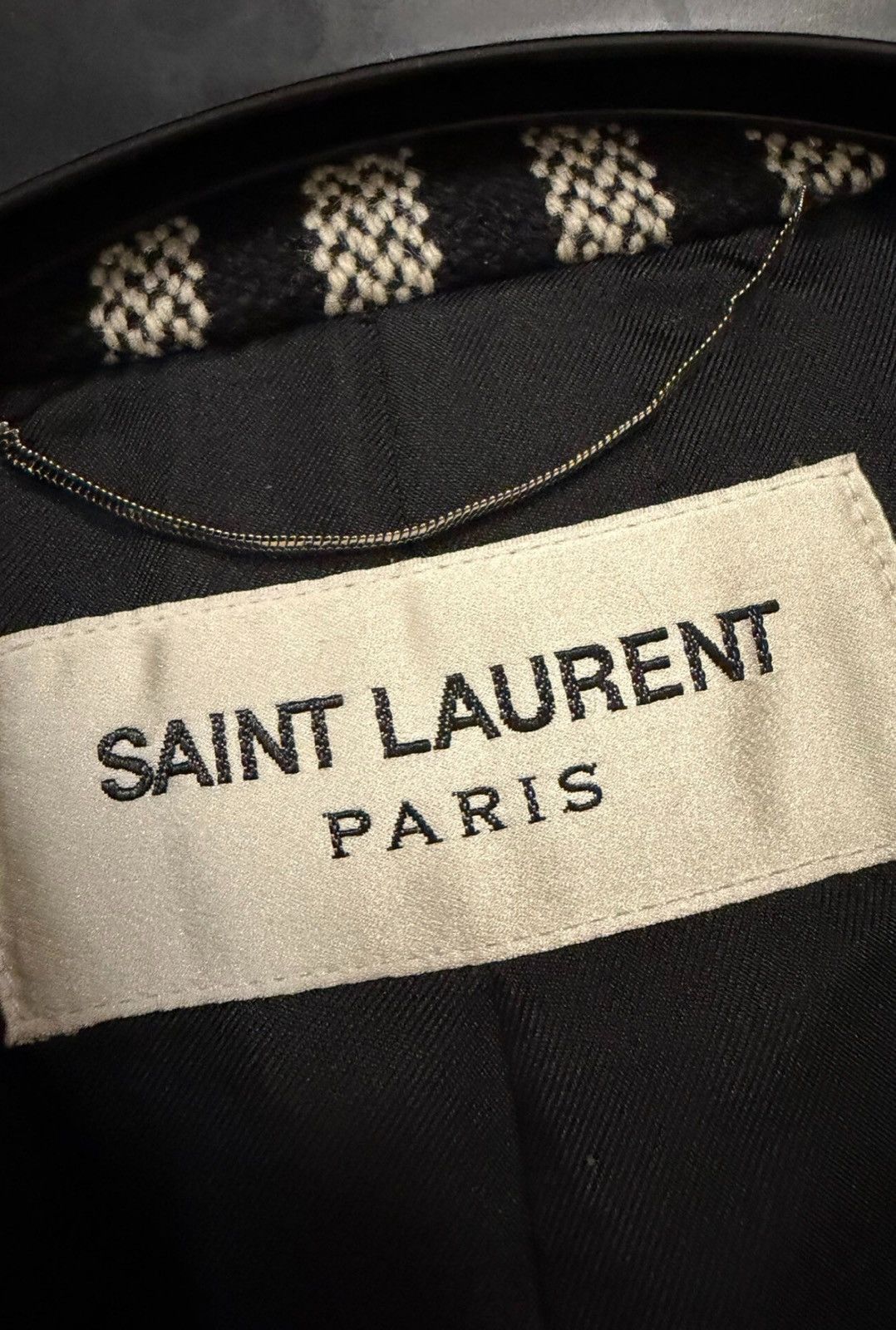 Saint Laurent Paris Saint Laurent 14AW Runway Black & White Striped Coat Sz.48 Size US M / EU 48-50 / 2 - 2 Thumbnail