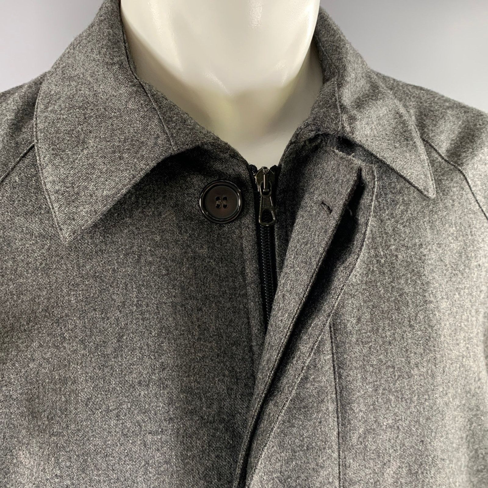 Other MARIO VALENTE Size 36 Grey Wool Hidden Placket Coat Size US S / EU 44-46 / 1 - 4 Thumbnail