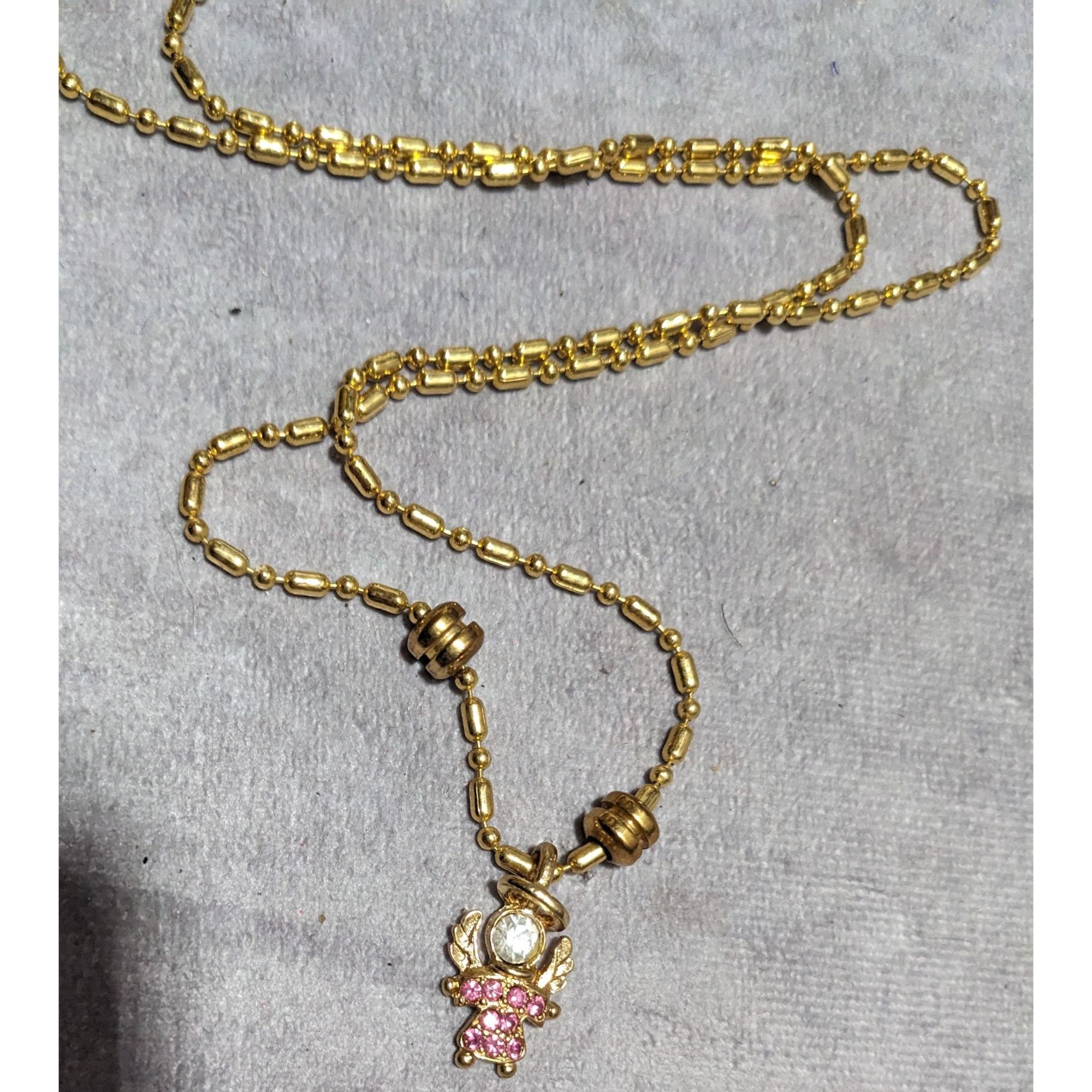 Other Vintage USA KLS Pink Angel Pendant Necklace Size ONE SIZE - 14 Thumbnail