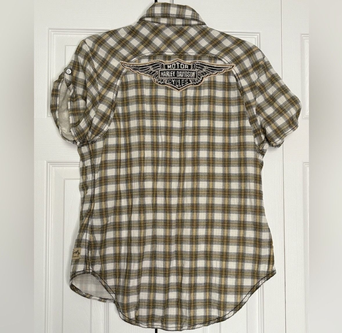 Harley Davidson Harley Davidson Genuine Women's Pearl Snap Plaid Short Sleev Size M / US 6-8 / IT 42-44 - 3 Thumbnail