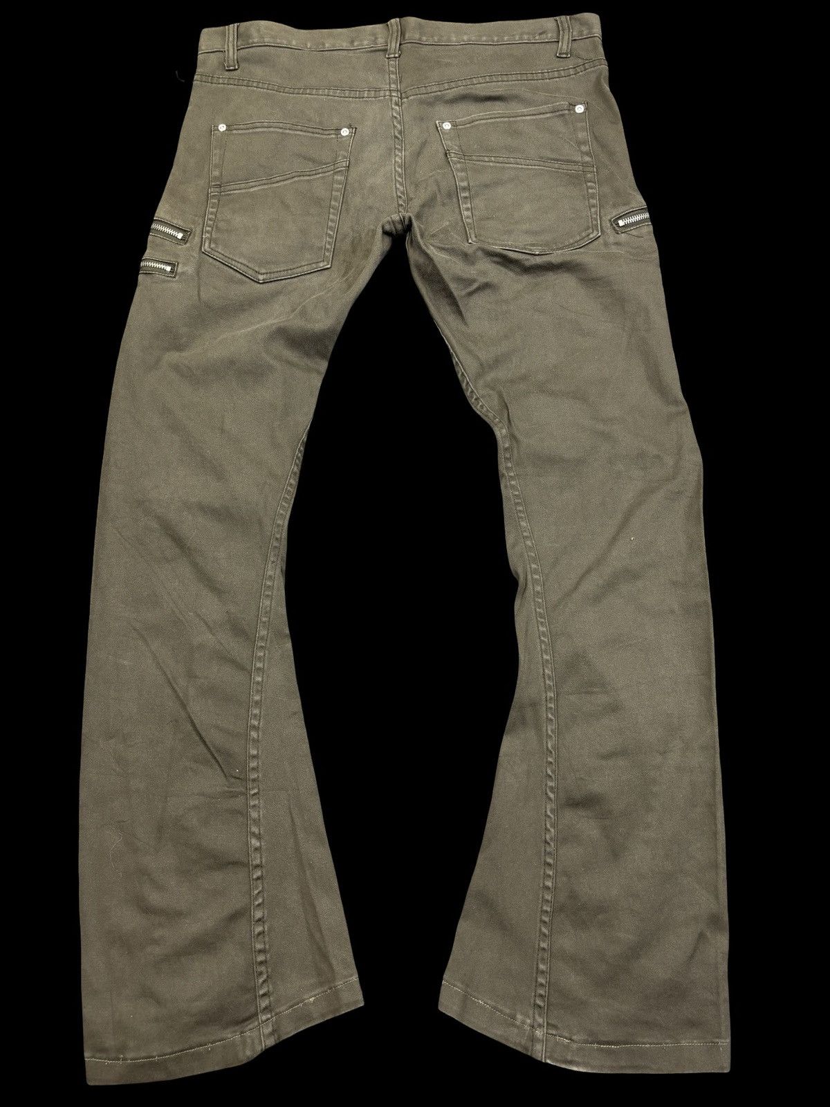 Japanese Brand 💥Curved SuperFlare 💥Bike Star Zipper Style Pant F895 Size US 35 - 2 Thumbnail