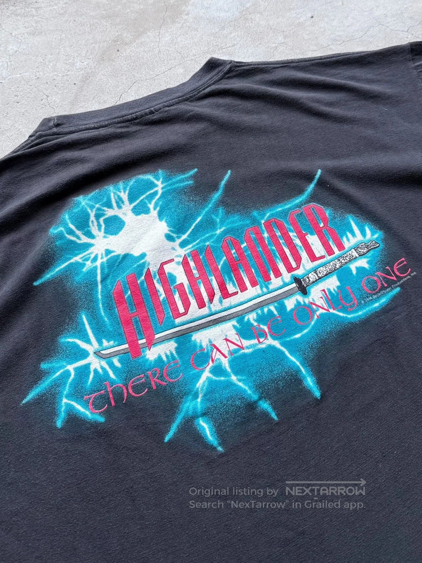 Vintage Vintage 90s Highlander Movie Tee. Size US XL / EU 56 / 4 - 6 Thumbnail