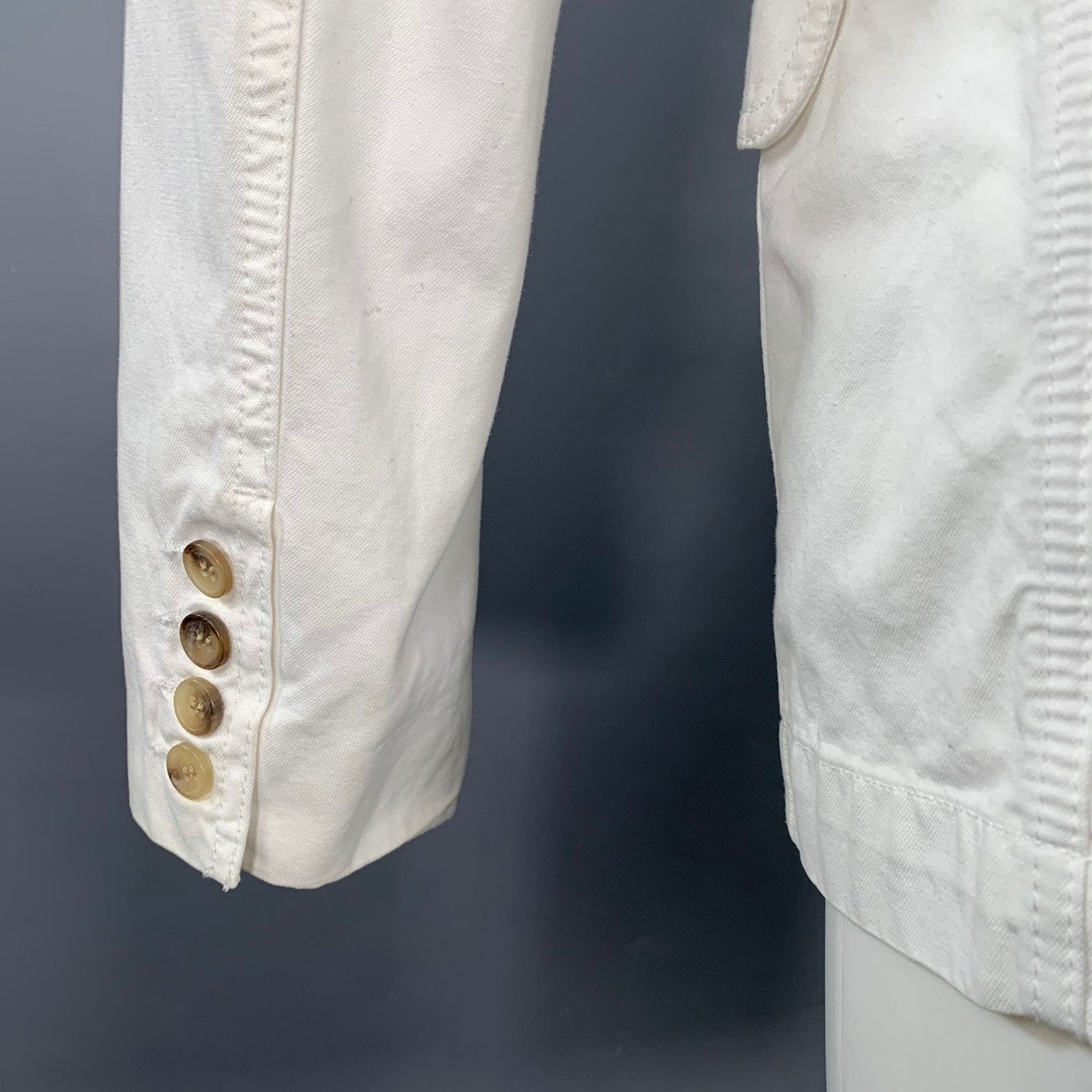 Dolce & Gabbana Size 38 White Cotton Peak Lapel Jacket Size US M / EU 48-50 / 2 - 4 Thumbnail