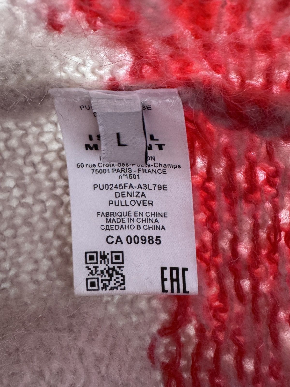 Isabel Marant Etoile Dully Wool & Mohair Sweater in Ecru Raspberry Size L / US 10 / IT 46 - 5 Thumbnail