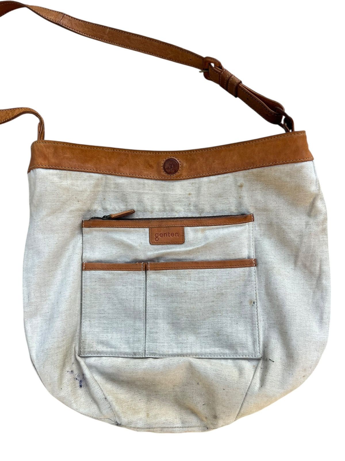 Leather Genten Japan Dirty Mud Patina Leather Bag Size ONE SIZE - 21 Thumbnail