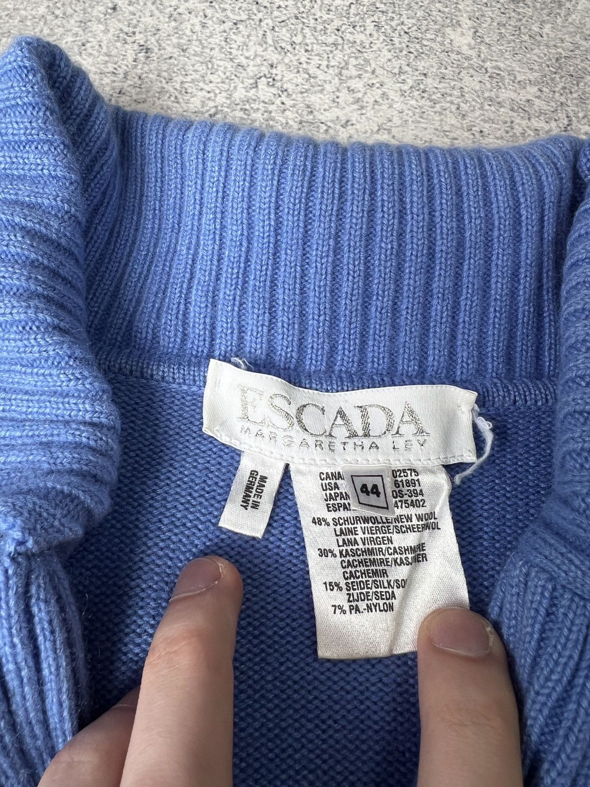 Escada × Vintage Vintage Escada Blue Women’s Sweater Rare Size M / US 6-8 / IT 42-44 - 8 Thumbnail