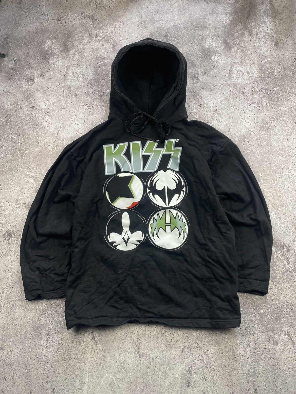 Band Tees × KISS × Vintage KISS Hoodie 1990s Vintage Black Rare Faded Size US L / EU 52-54 / 3 - 1 Thumbnail