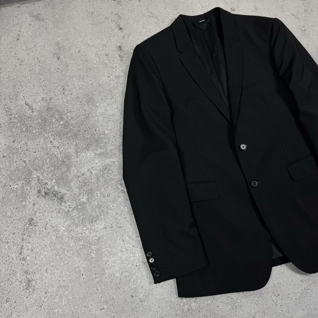 Burberry × Designer Burberry London Mansell Virgin Wool Black Jacket Blazer Size 50R - 4 Thumbnail