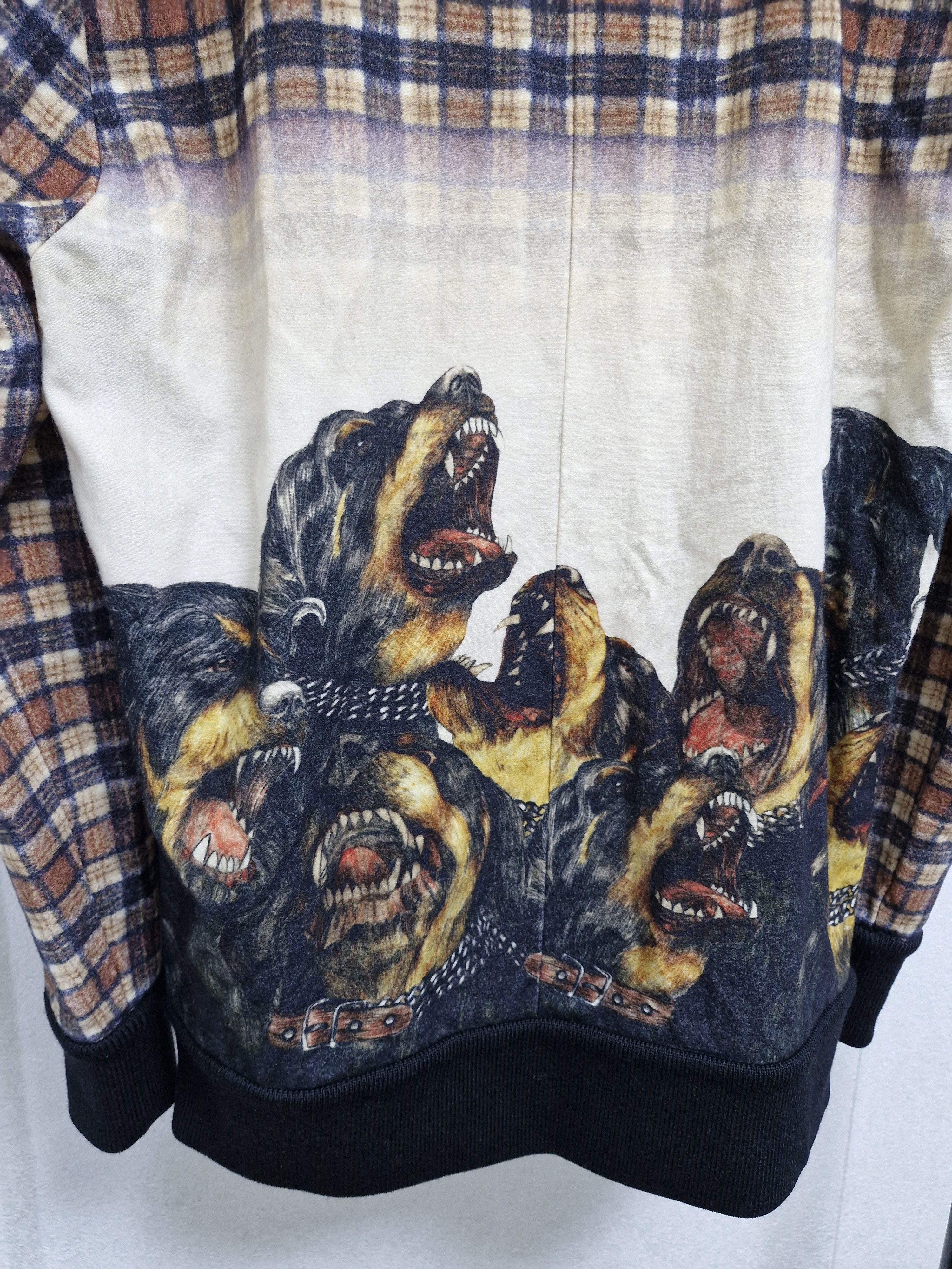 Givenchy GIVENCHY FW11 Tartan Rottweiler Sidezip Sweatshirt Size US S / EU 44-46 / 1 - 9 Thumbnail