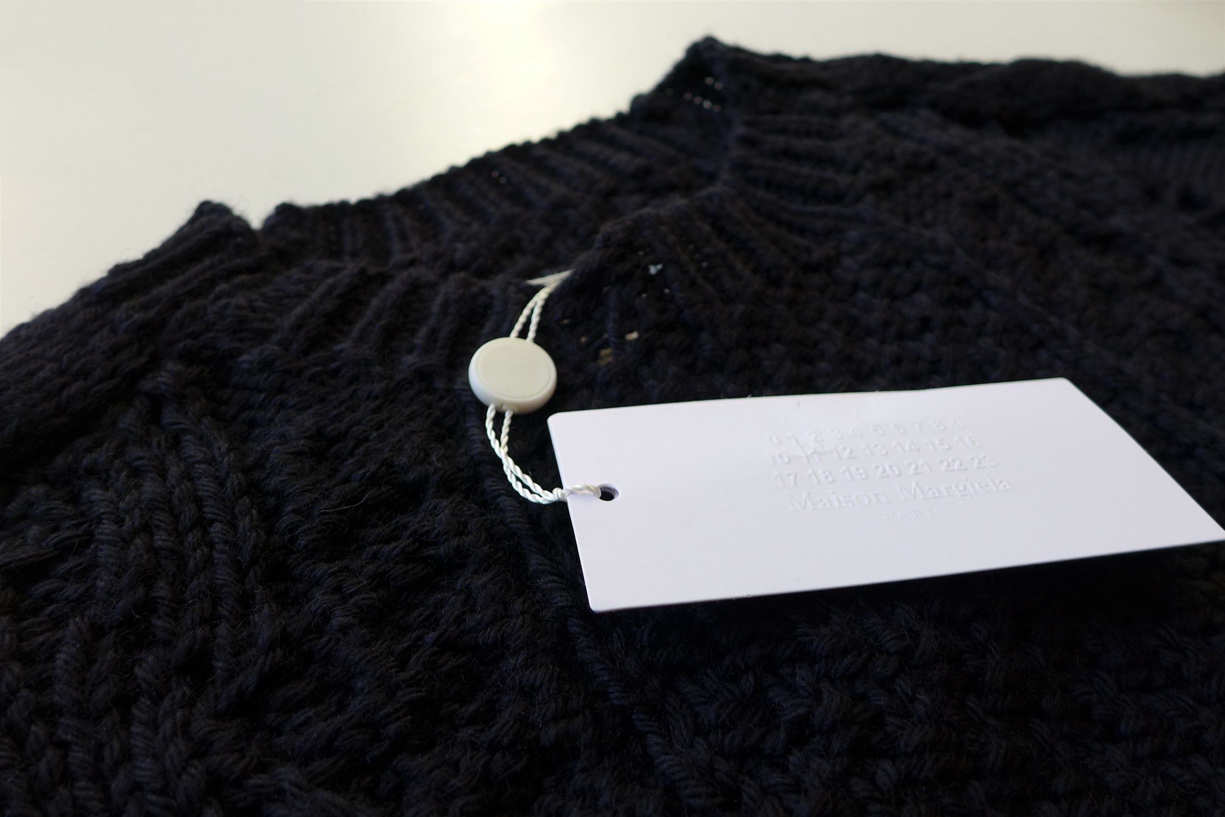 Maison Margiela Margiela Distressed Cable Knit Sweater - Navy Wool Size US XXL / EU 58 / 5 - 8 Thumbnail