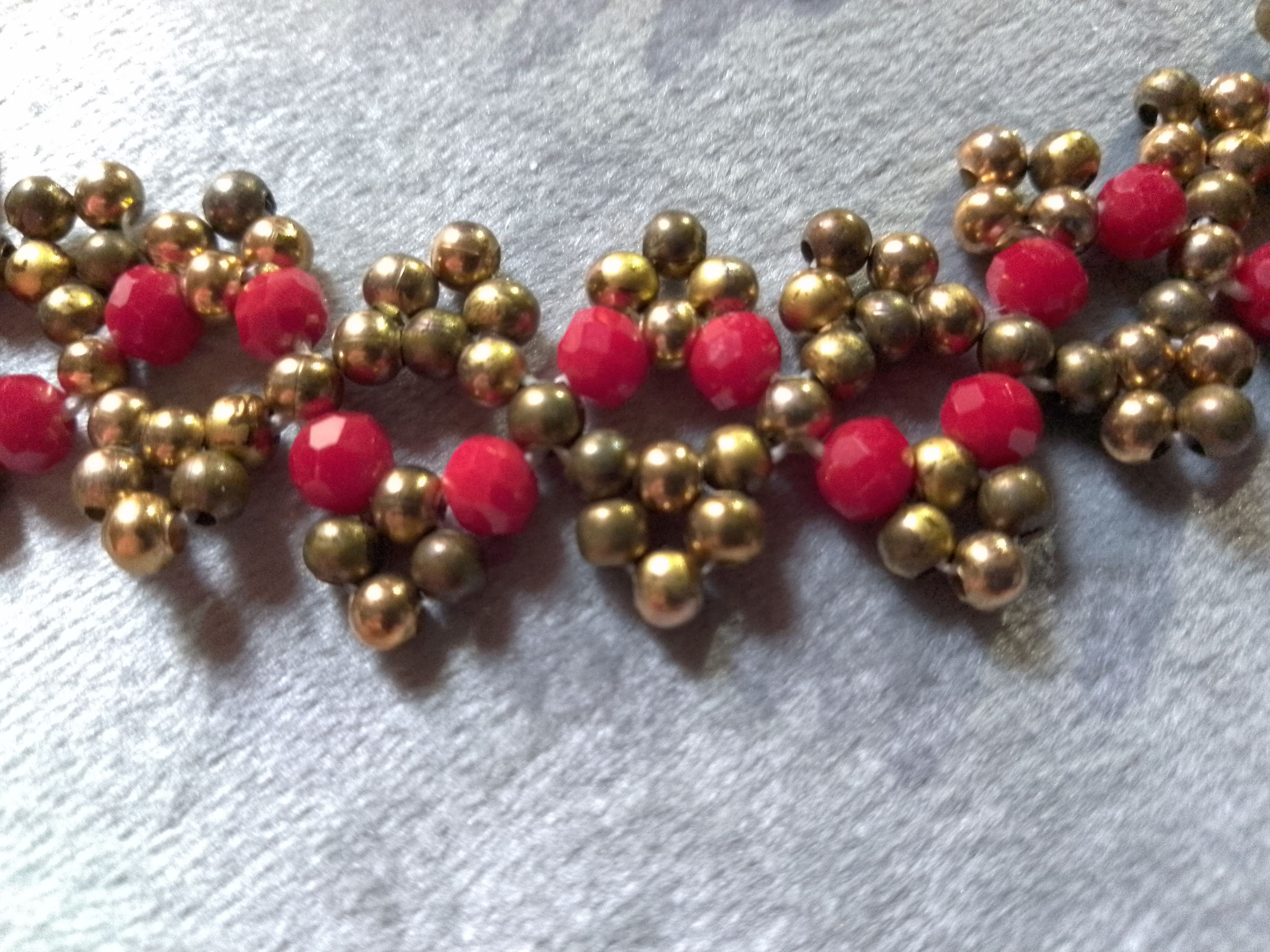 Handmade Necklace Earrings Vintage. Red crystals Blue resin. Pendant Size ONE SIZE - 11 Thumbnail