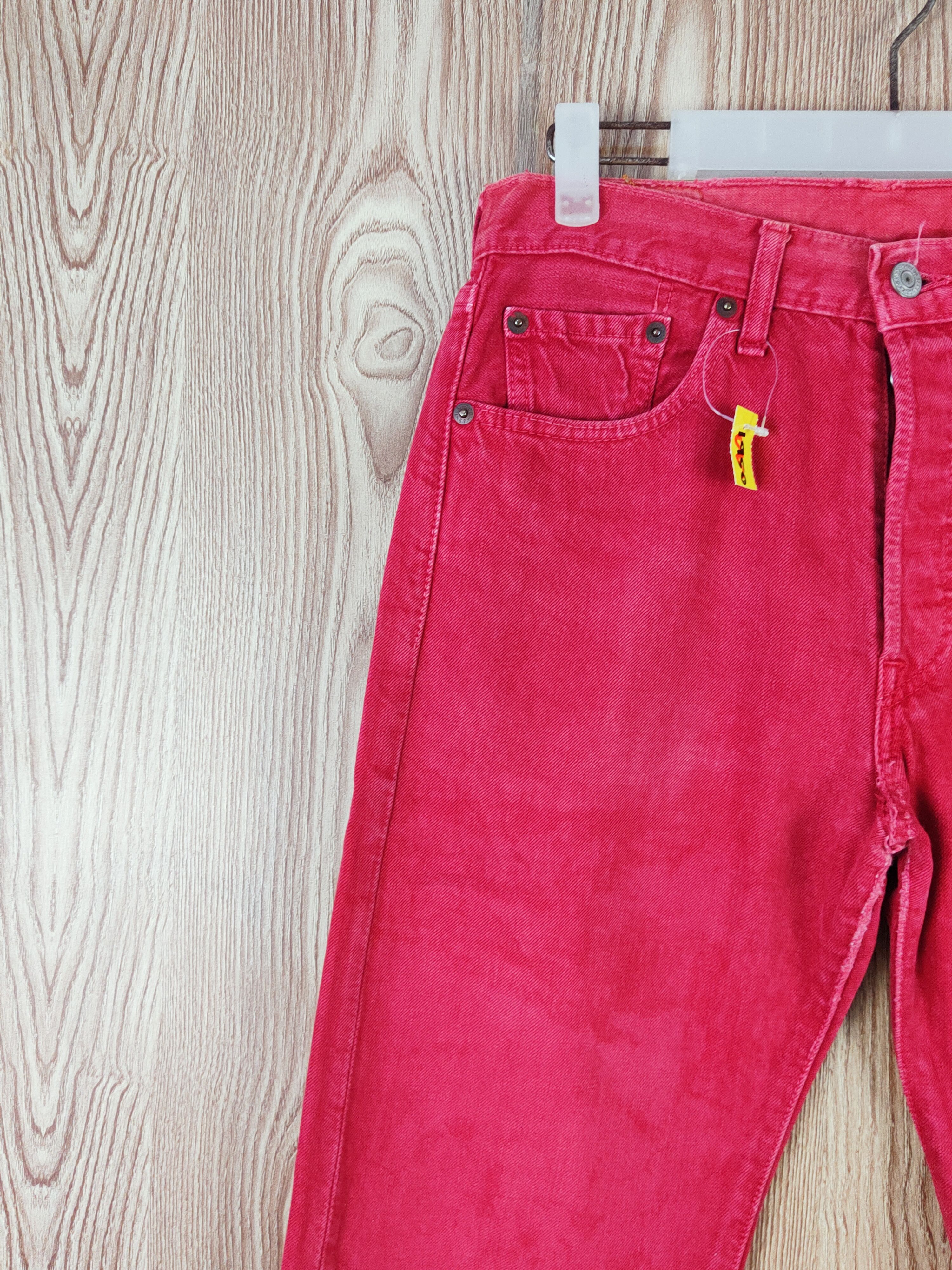 Levi's 501 Levi's Red Distressed Ripped denim #W505 Size US 29 - 4 Thumbnail
