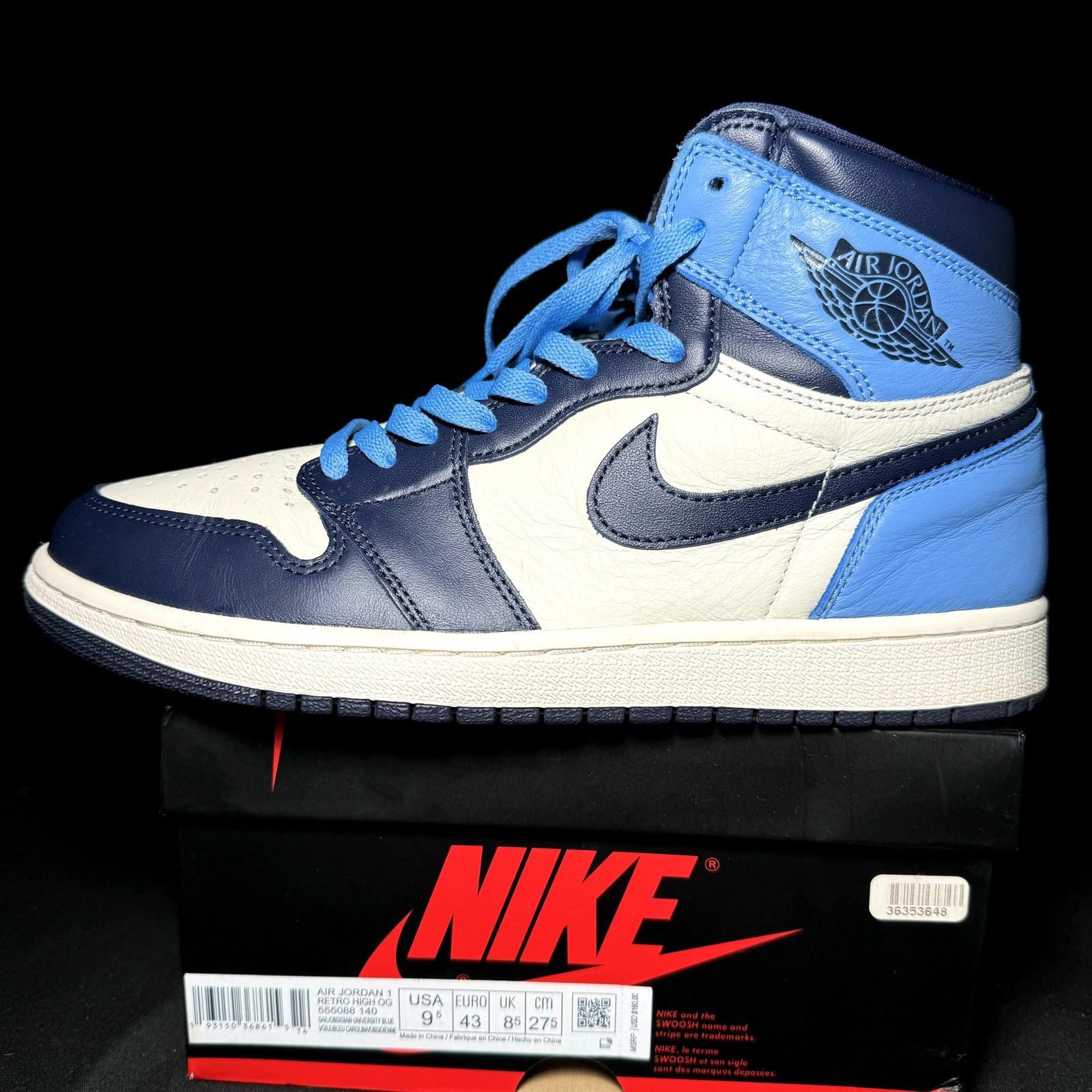 Jordan Brand × Nike Size 9.5 - Nike Air Jordan 1 Retro High OG Obsidian Shoes Size US 9.5 / EU 42-43 - 8 Thumbnail