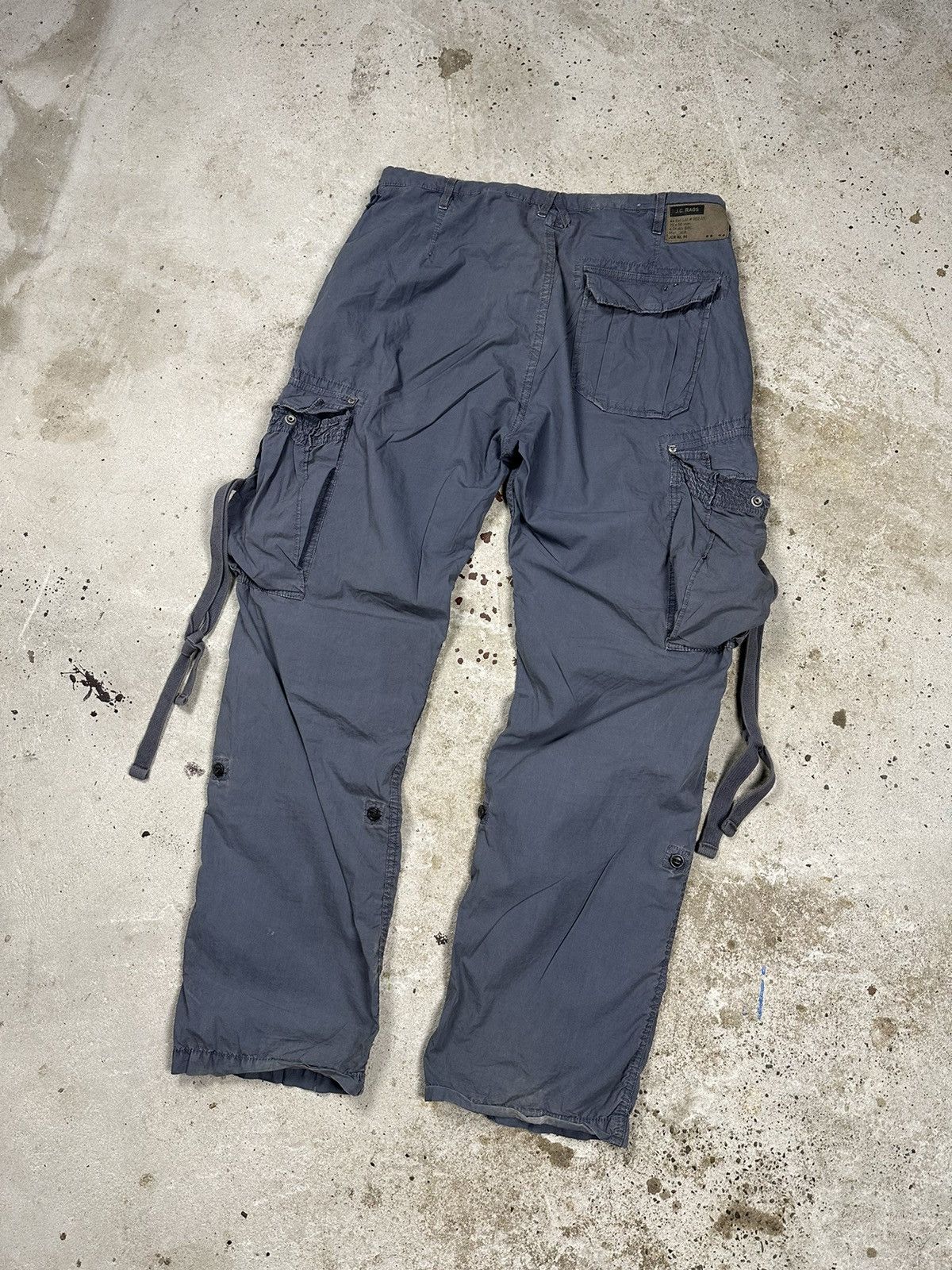 Japanese Brand × Vintage Vintage Y2K Grey Bondage Parachute Cargo Pants Size US 34 / EU 50 - 2 Thumbnail