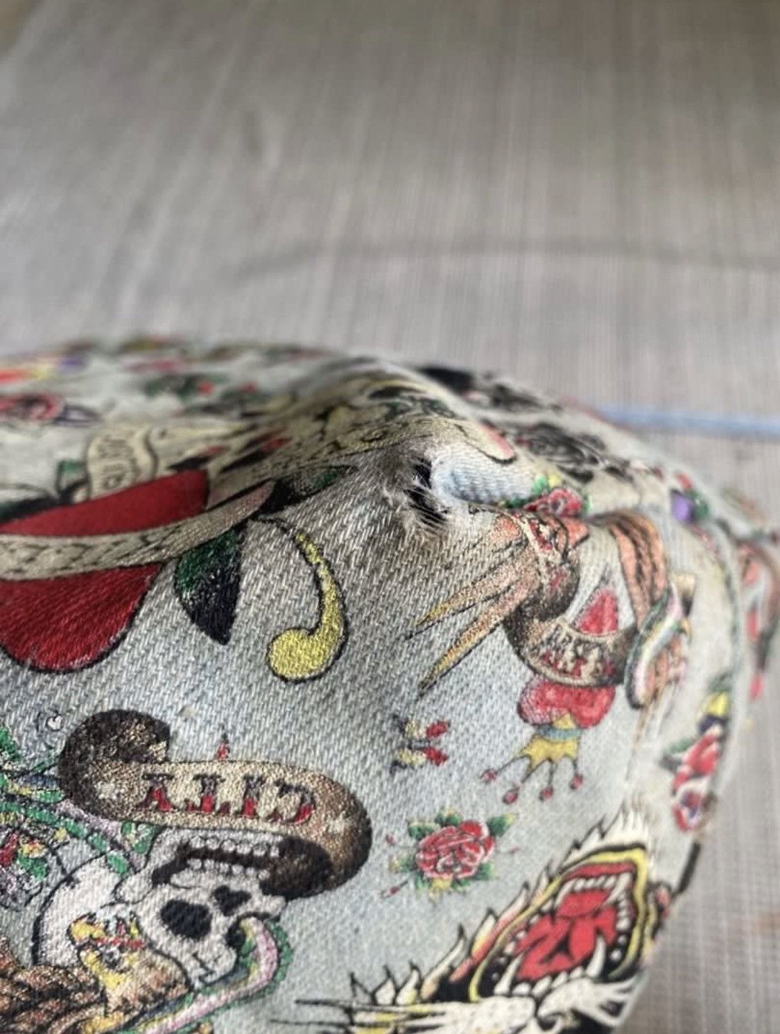 Ed Hardy Tote Bag Ed Hardy Fullprint Tatoo Denim Size ONE SIZE - 9 Thumbnail
