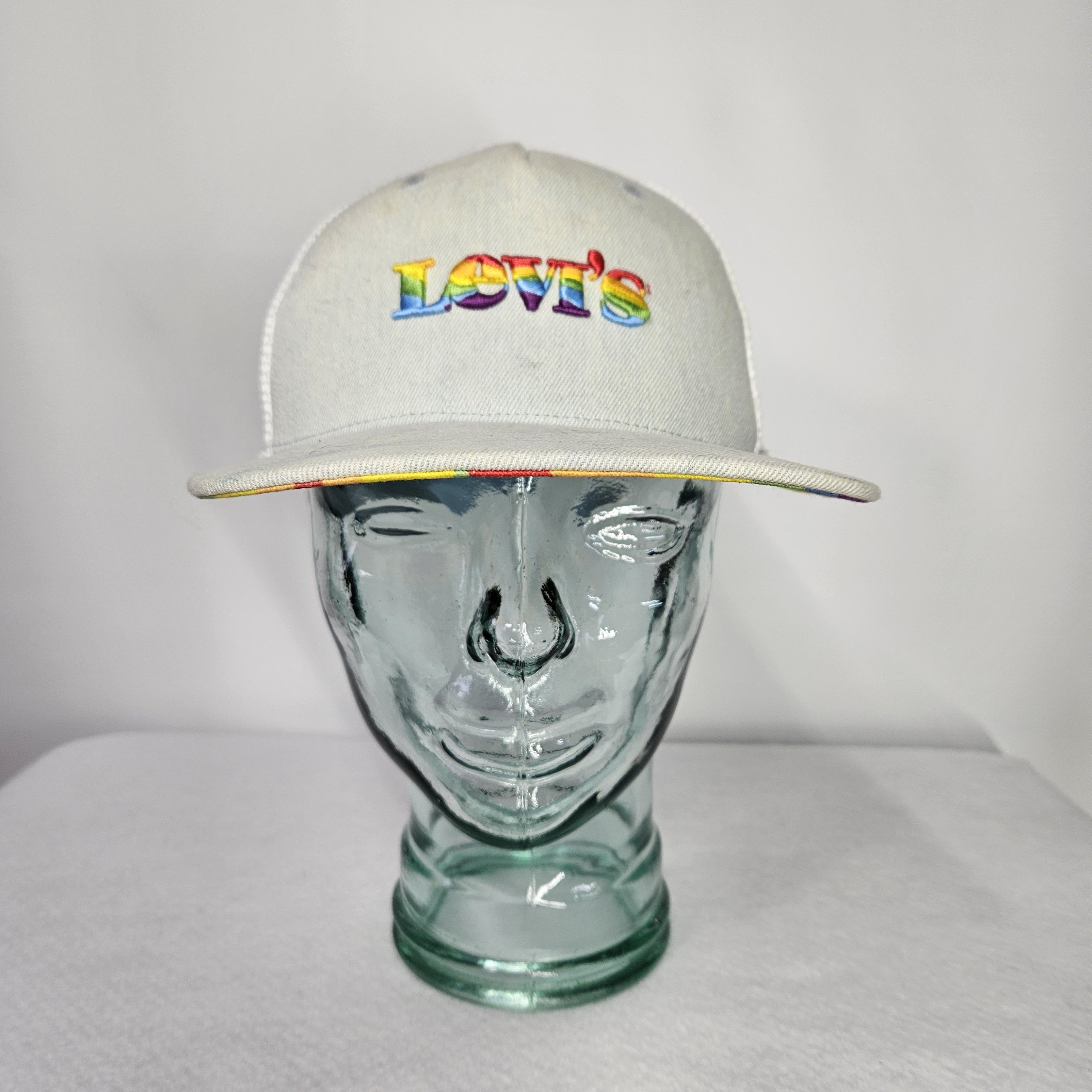 Levi's Levi's Trucker Hat Snapback Pride Rainbow Denim Mesh Adjust Size ONE SIZE - 3 Thumbnail