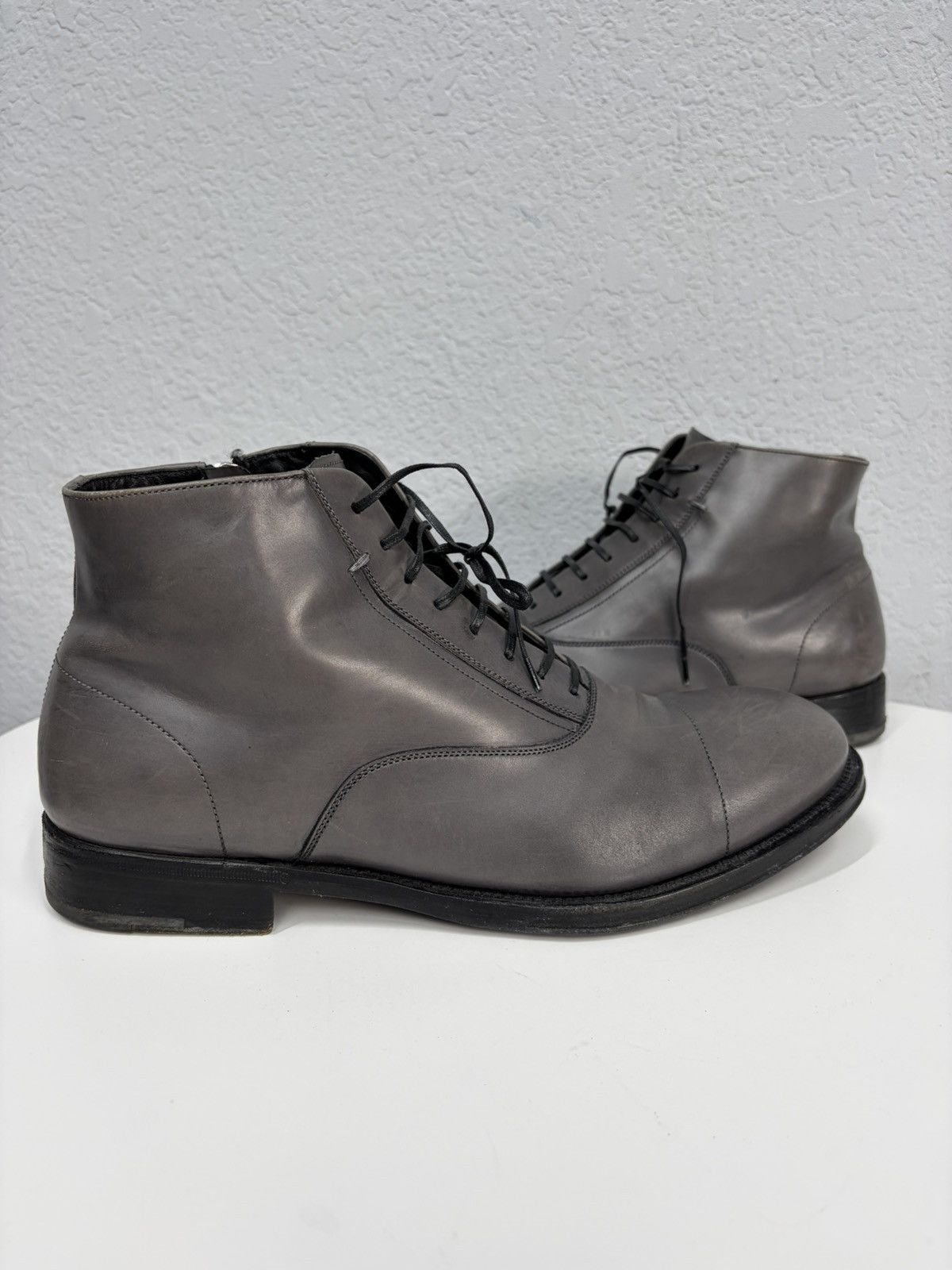 Salvatore Ferragamo Salvatore Feragamo Classic Distressed Leather Black Boots Size US 9.5 / EU 42-43 - 6 Thumbnail