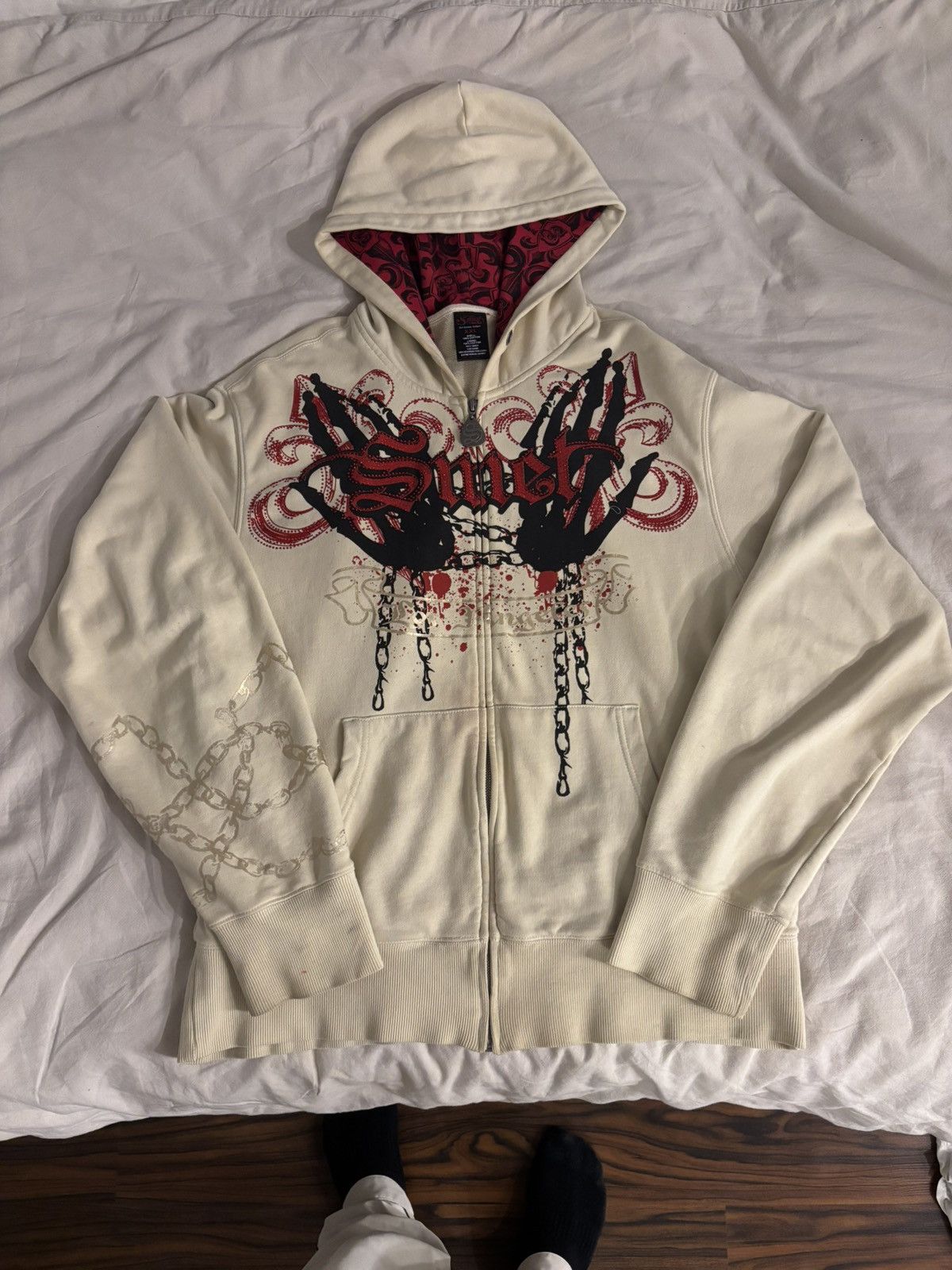 Vintage SMET Christian Audigier Zip Hoodie Early 2000s