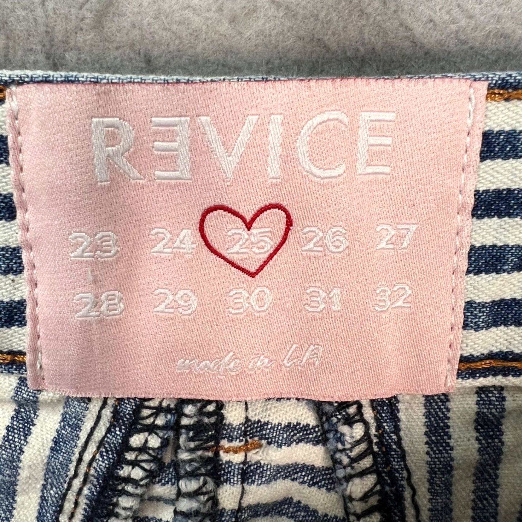 Vintage Revice Denim Womens Size 25 Striped Star Patch High-Waisted Flare Jeans Size 42" / US 20 - 3 Thumbnail