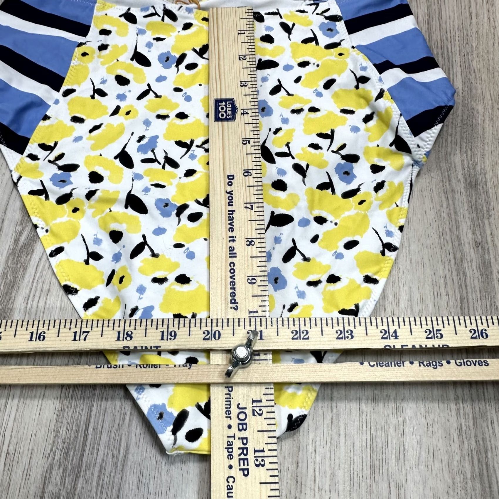Tanya Taylor Tanya Taylor Swim Kaia Bikini Bottom Blue Yellow NWT Sz L Floral Stripe Womens Bottoms Size 36" / US 14 / IT 50 - 7 Thumbnail