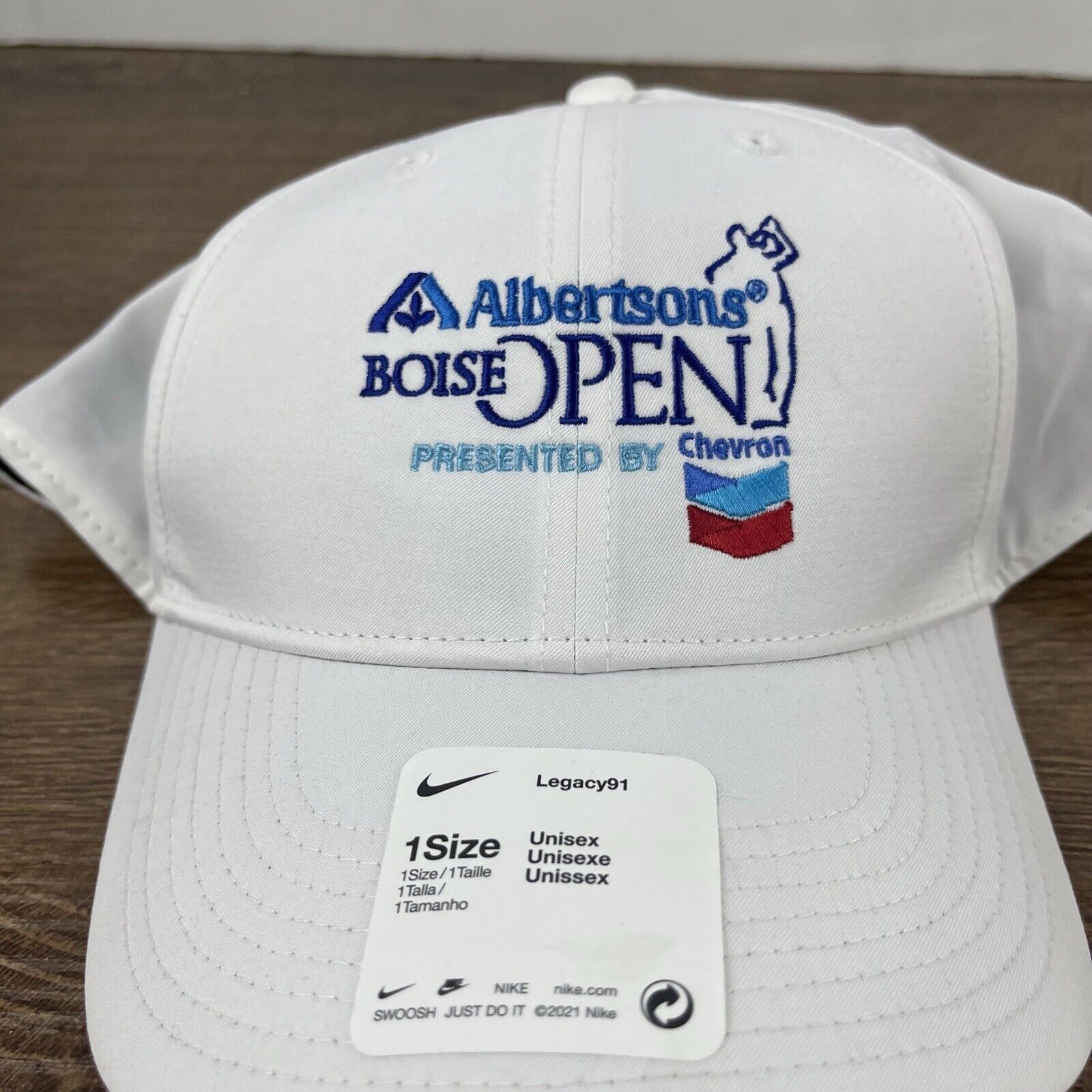 Nike Albertsons Boise Open Hat White Cap Nike Golf Hat Adjustable Size ONE SIZE - 6 Thumbnail