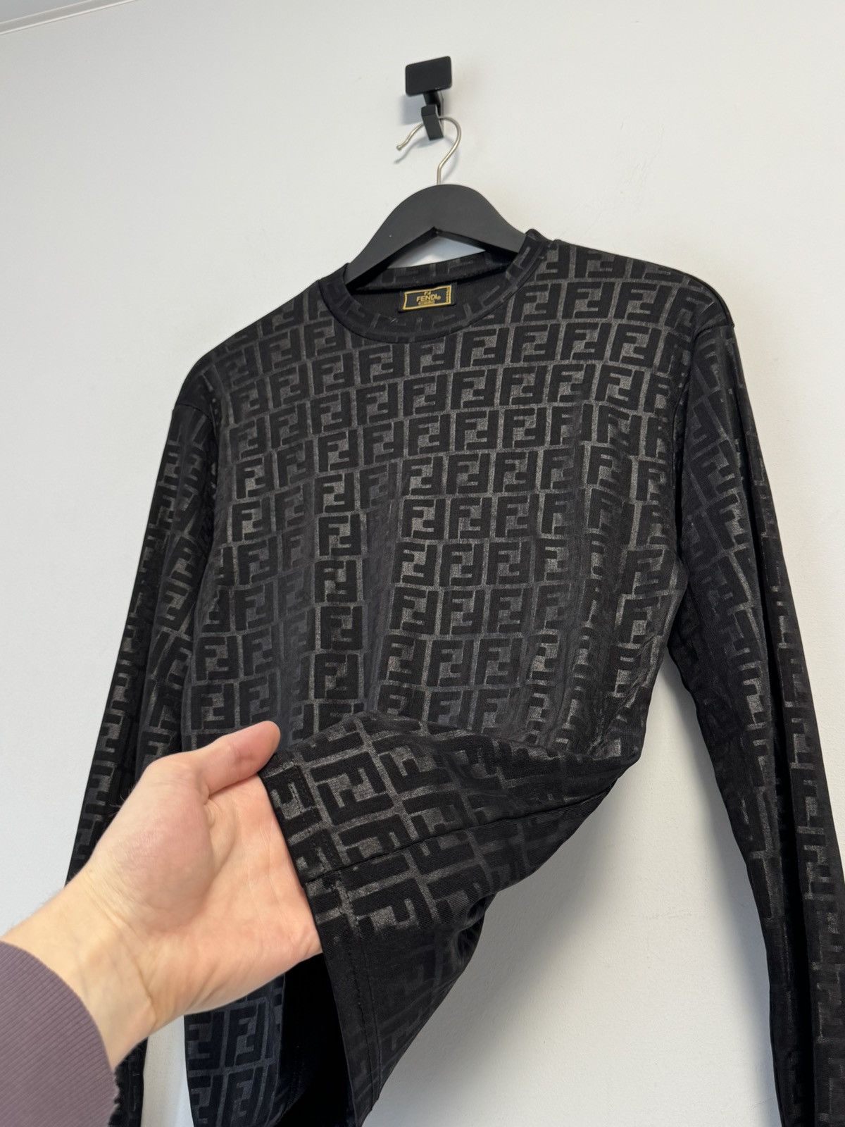Fendi Fendi Zucca FF Monogram 100% Silk Long Sleeve Top Luxury Size M / US 6-8 / IT 42-44 - 10 Thumbnail
