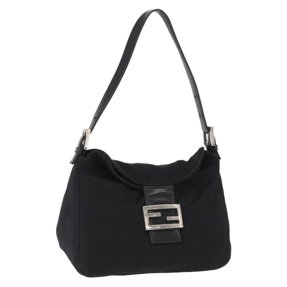 Fendi FENDI Mamma Baguette Shoulder Bag Nylon Black Silver Auth Size ONE SIZE - 1 Thumbnail